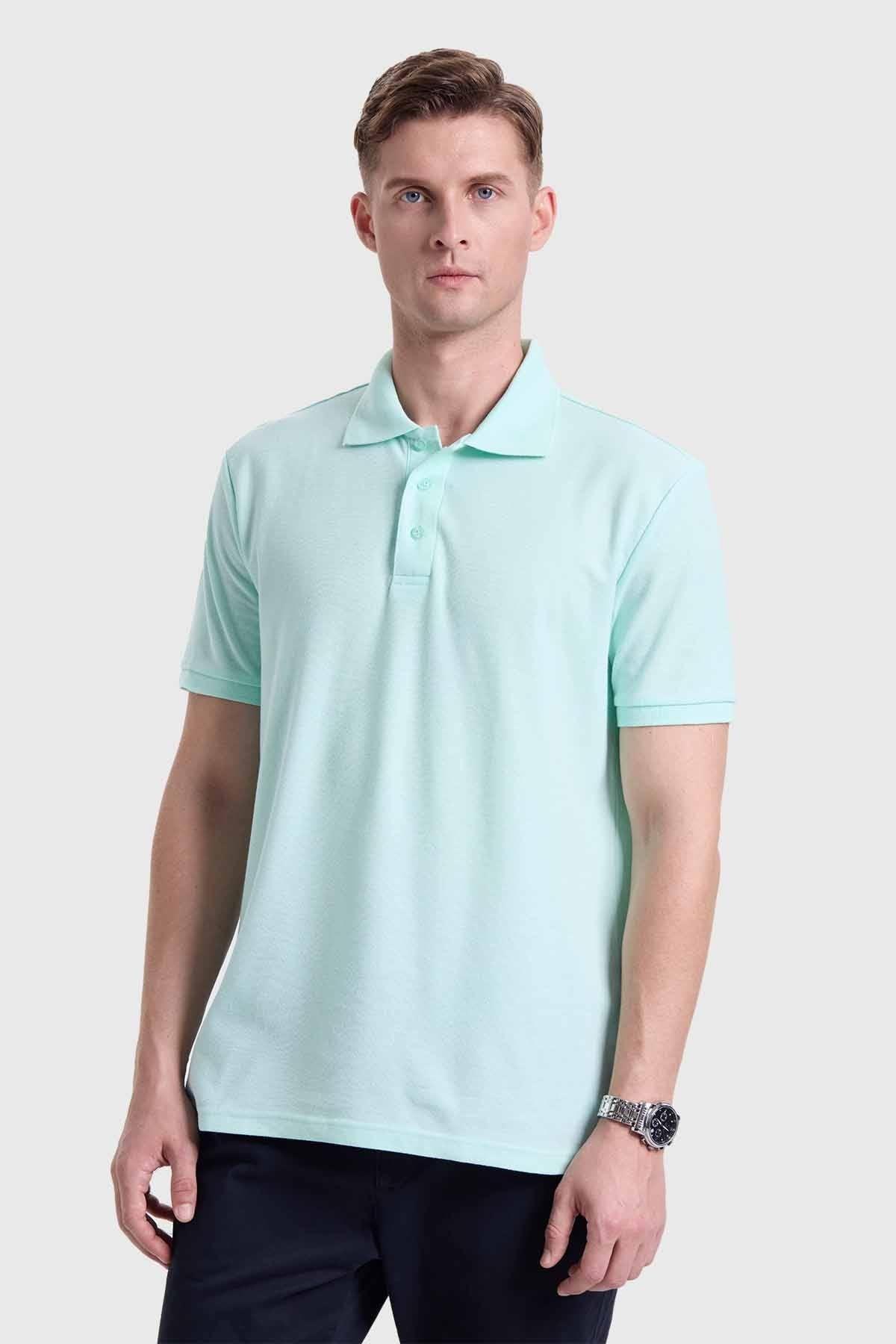 Polera Hombre Piqué Básica Verde-0