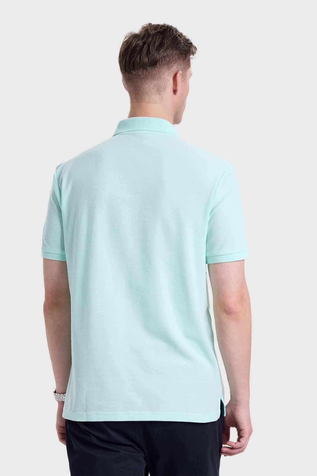 Polera Hombre Piqué Básica Verde-2