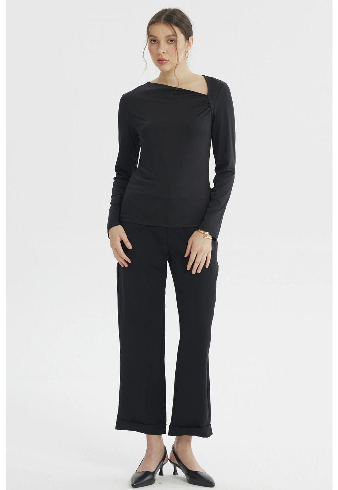 Polera Mujer Asimétrico Negro - lll-3