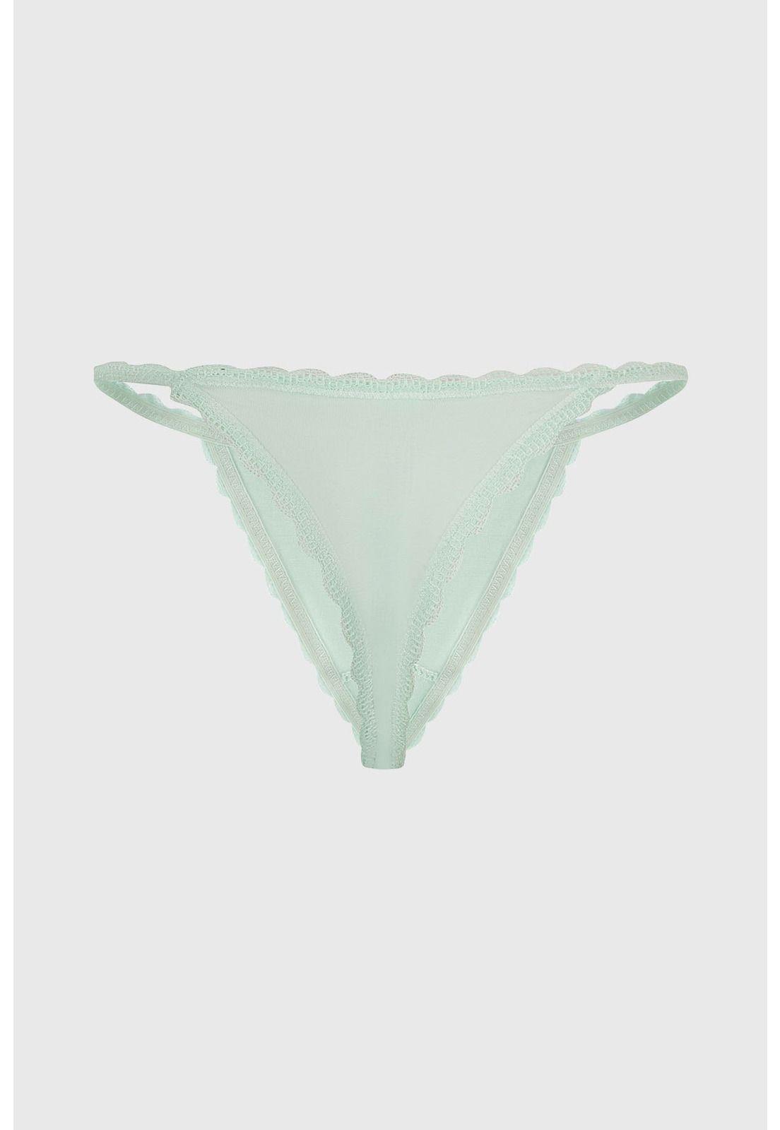 Calzón Mujer Colaless Tirante Encaje Menta-0