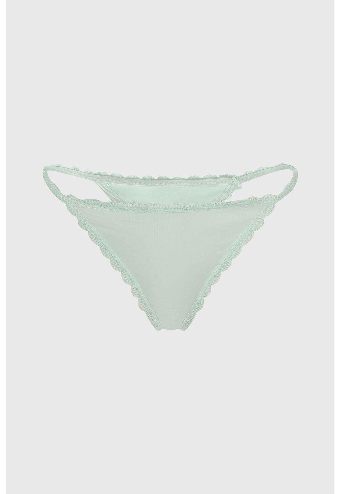 Calzón Mujer Colaless Tirante Encaje Menta-1