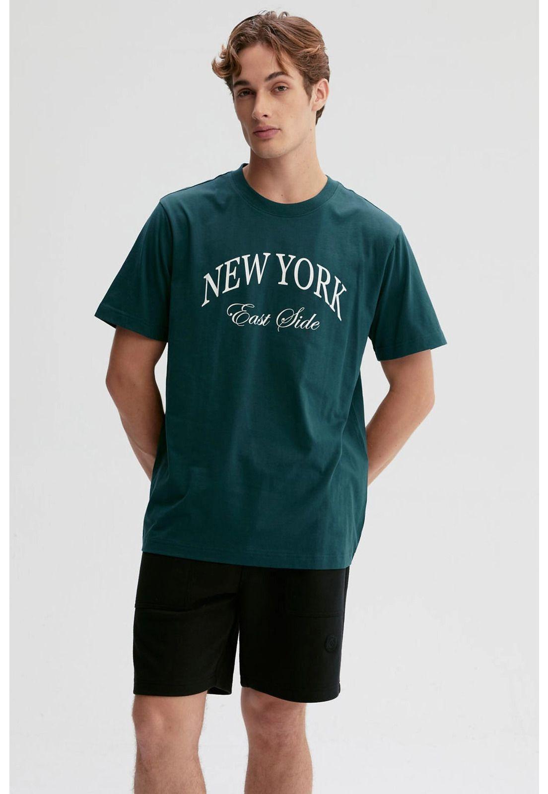 Polera Hombre Print Posicional Verde-0