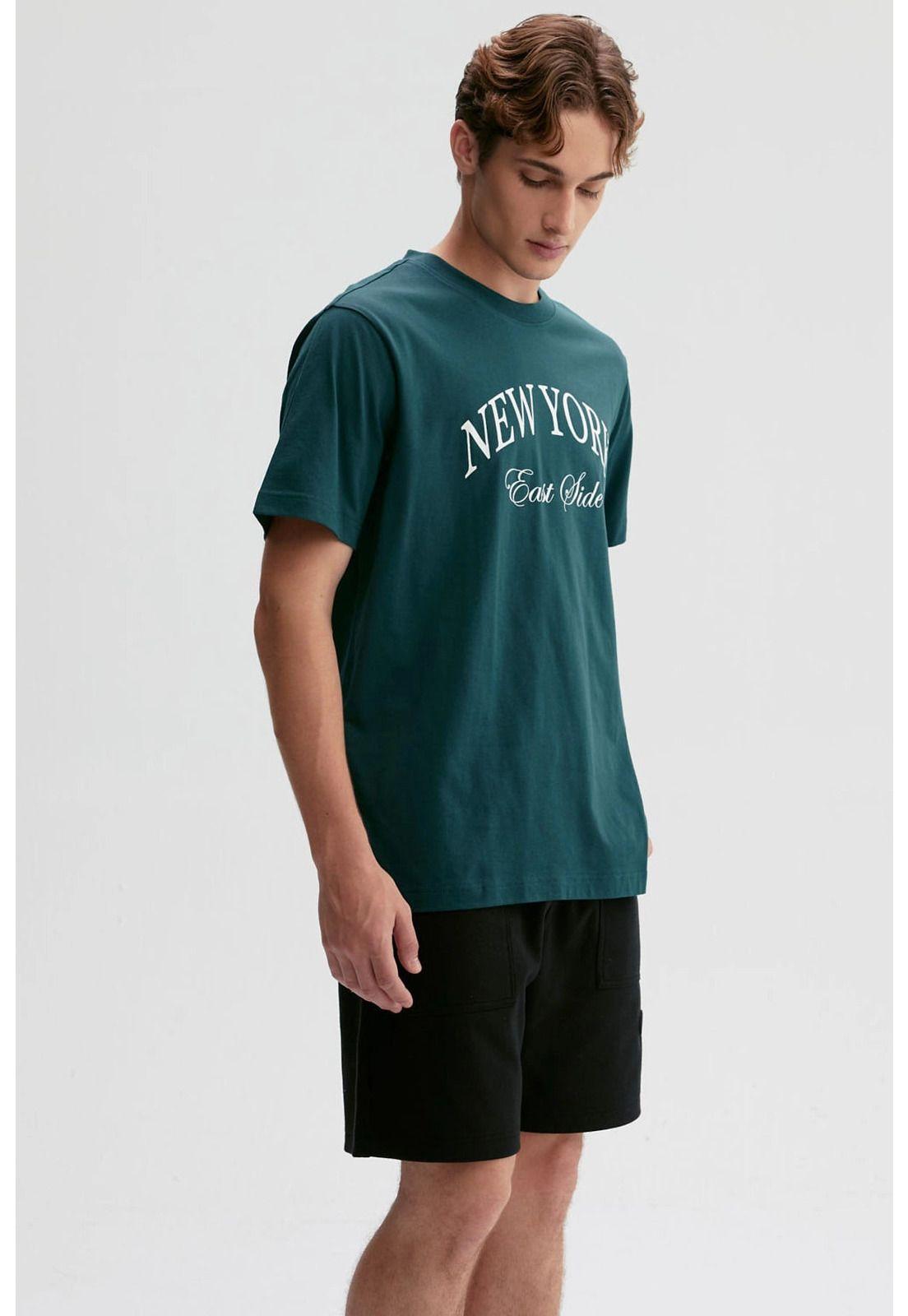 Polera Hombre Print Posicional Verde-1