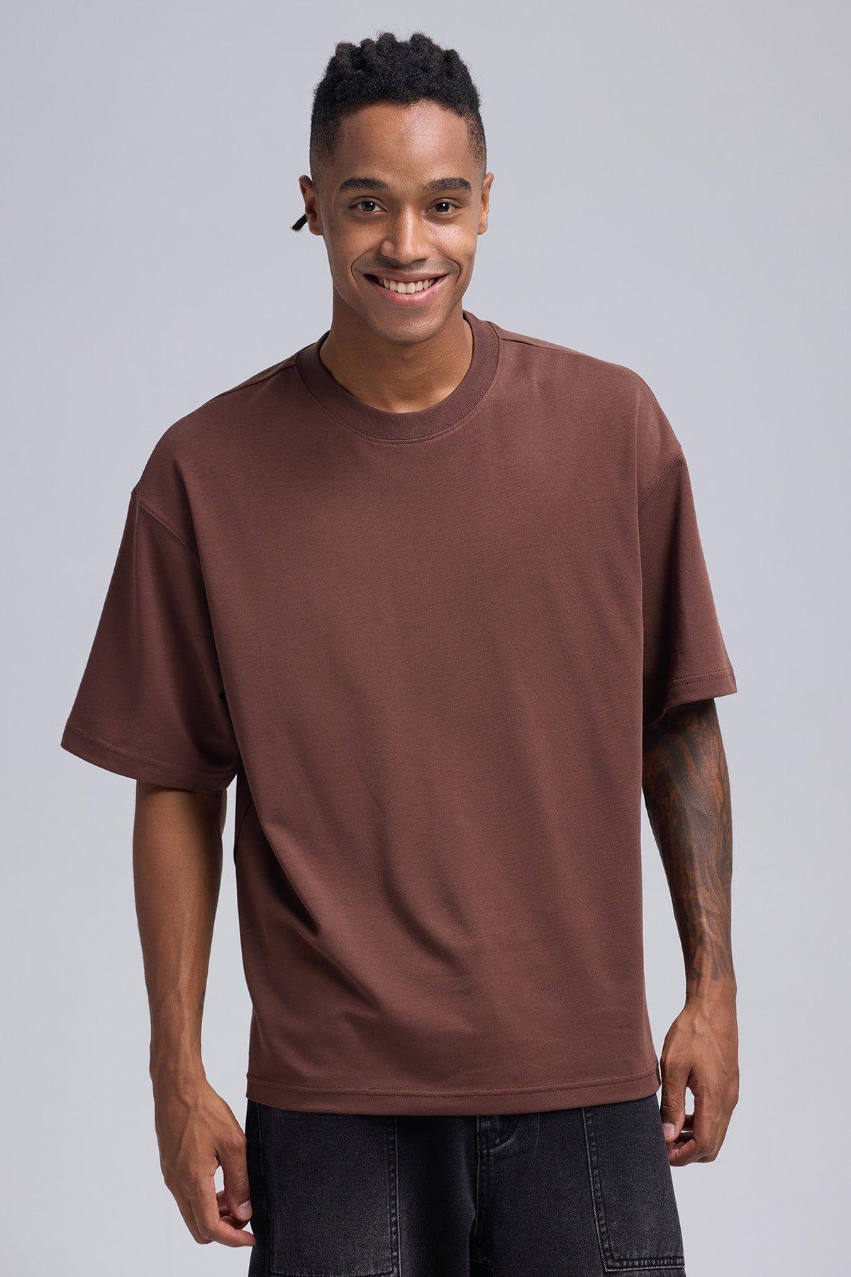 Polera Hombre Loose Fit Chocolate-0