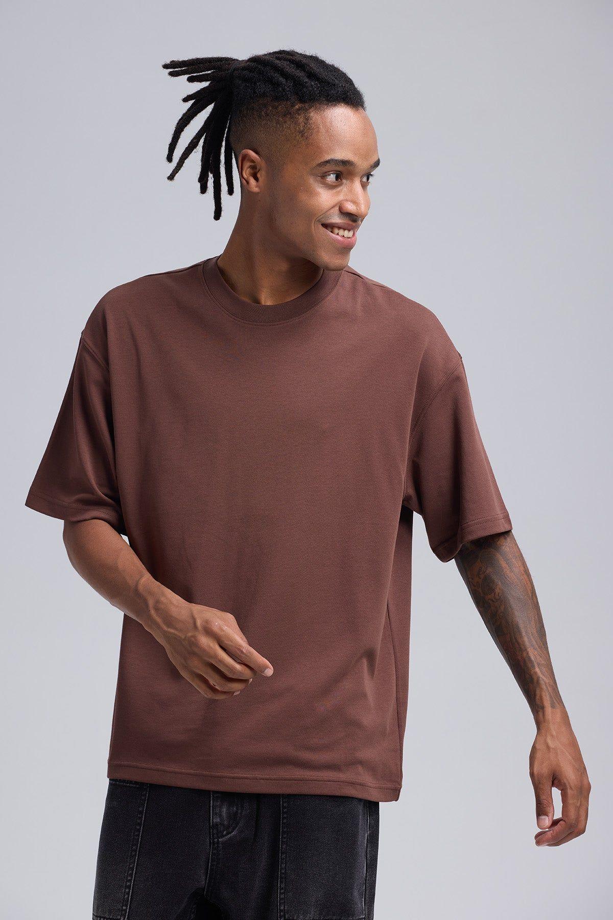 Polera Hombre Loose Fit Chocolate-1