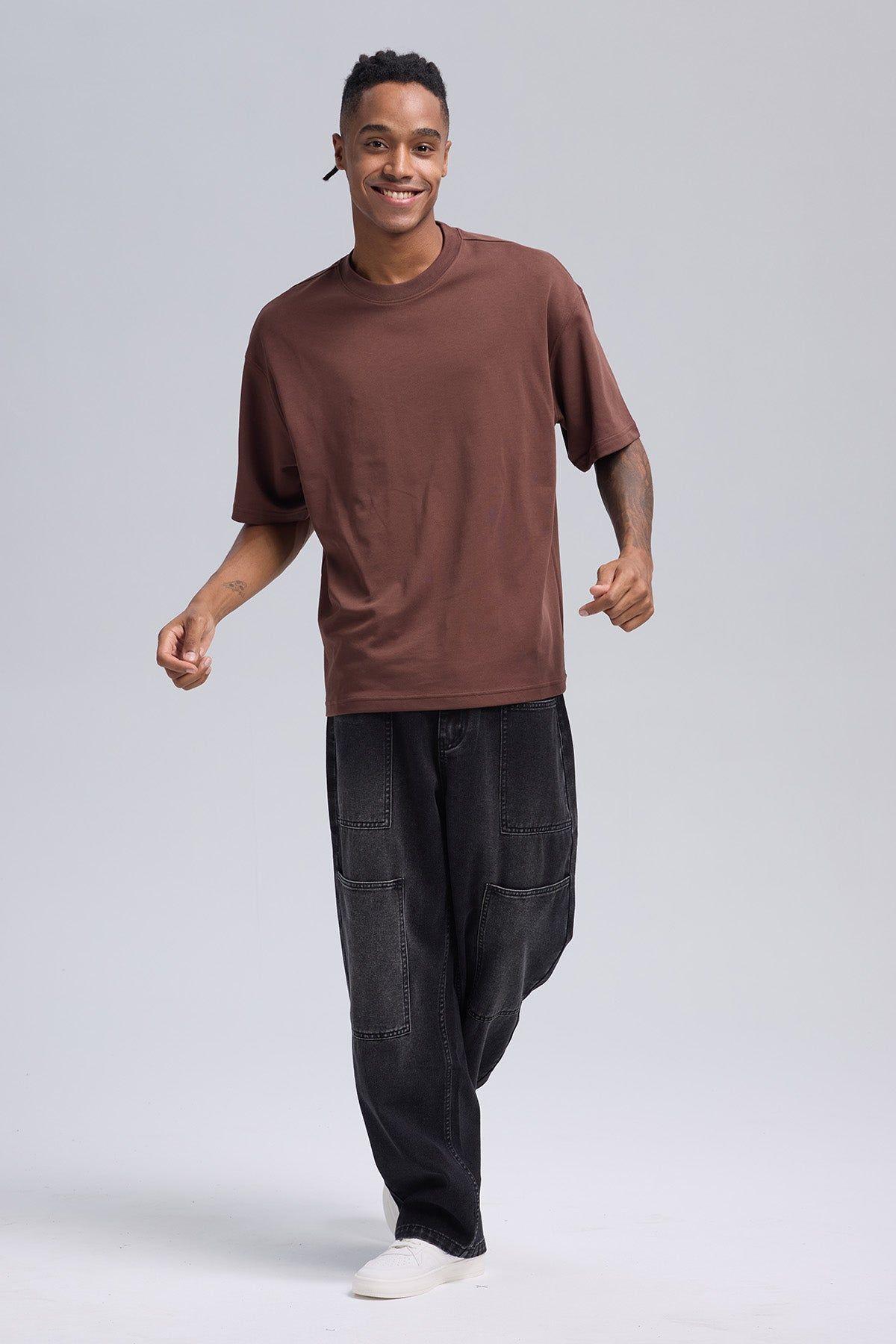 Polera Hombre Loose Fit Chocolate-3