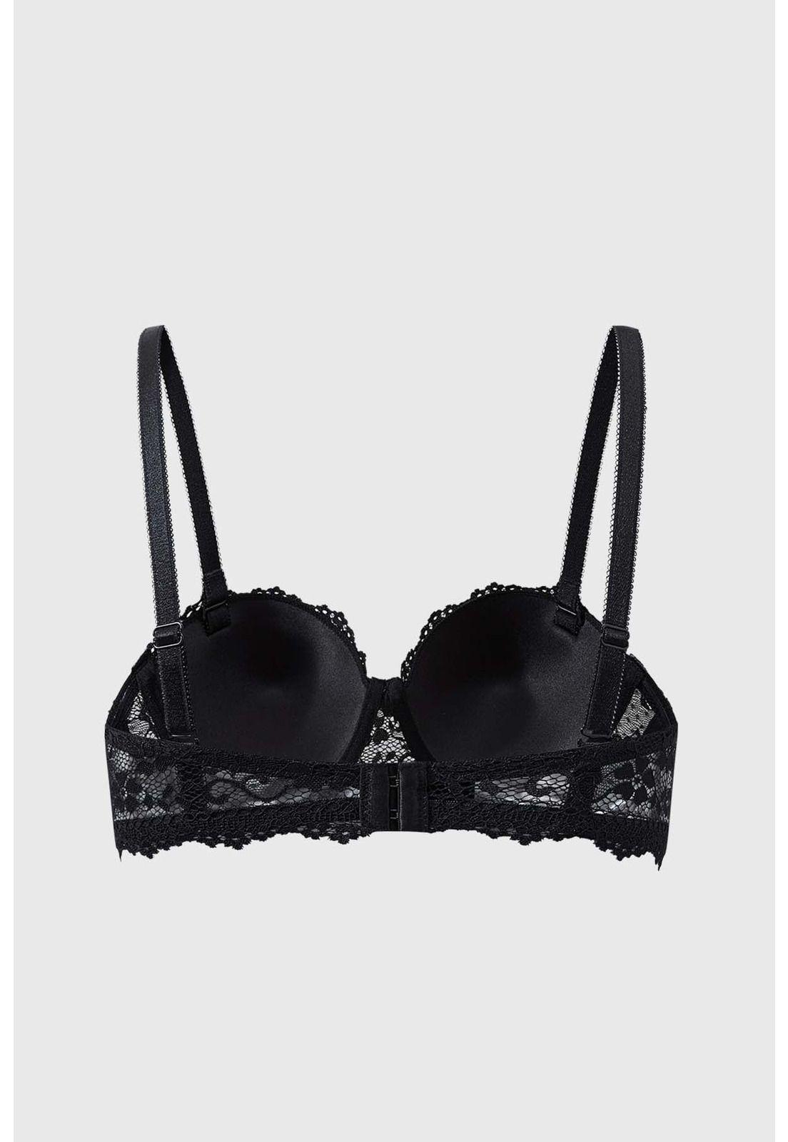 Sostén Mujer Copa Soft Strapless Encaje Negro-1
