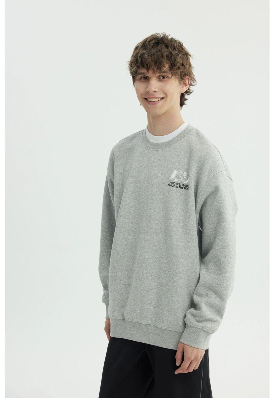 Polerón Hombre Oversize Gris Melange-1
