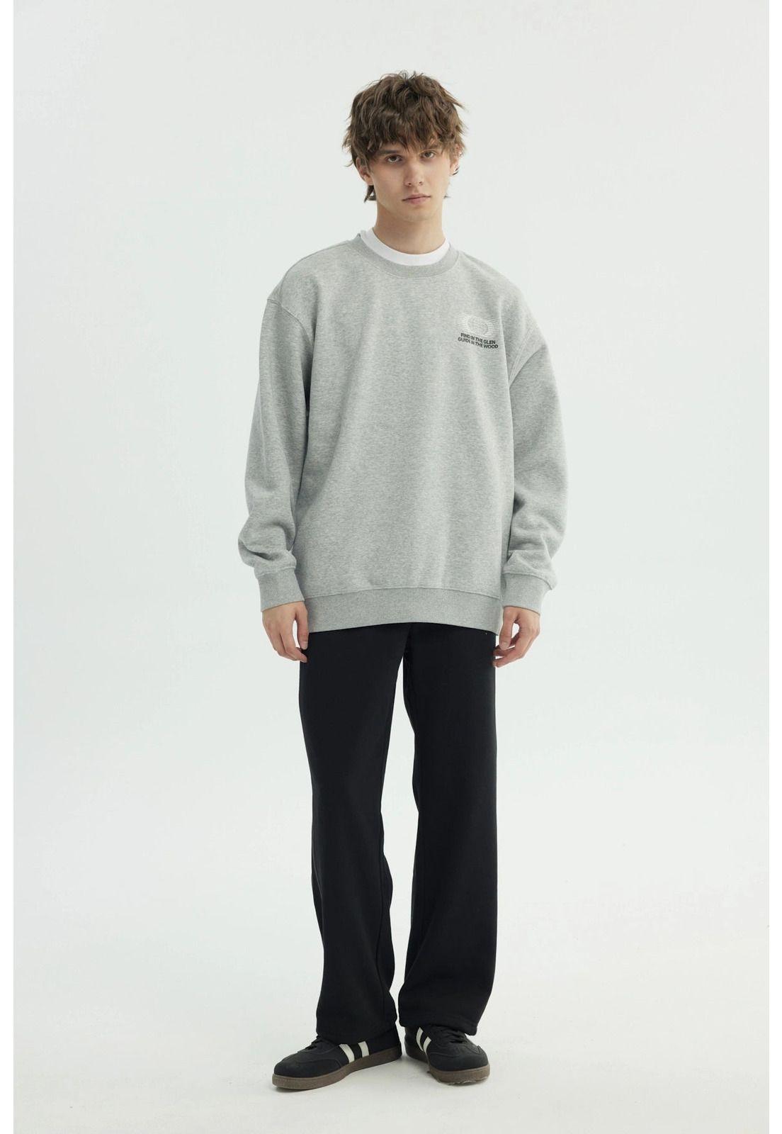 Polerón Hombre Oversize Gris Melange-3