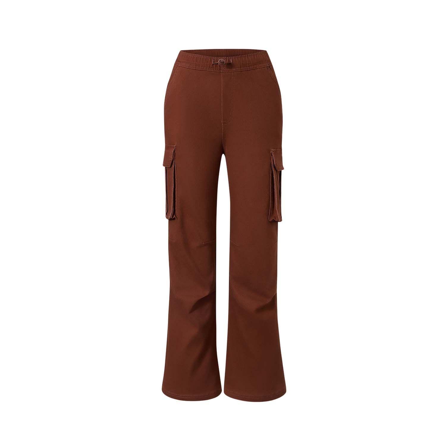 Pantalón Niña Cargo Recto Pretina Elasticada Cafe-0