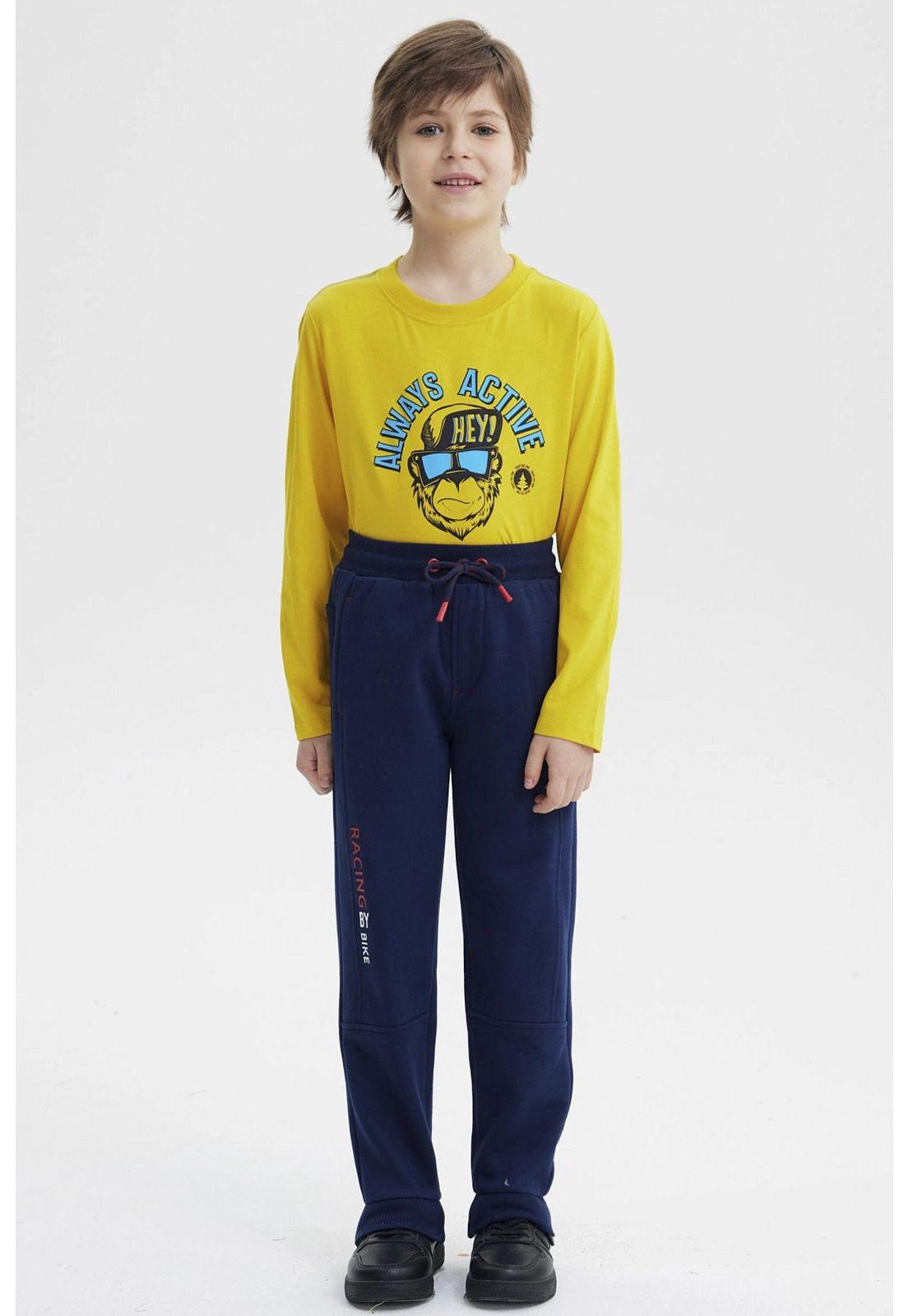 Pantalón Buzo Niño Pitillo Azul Oscuro - ll-3