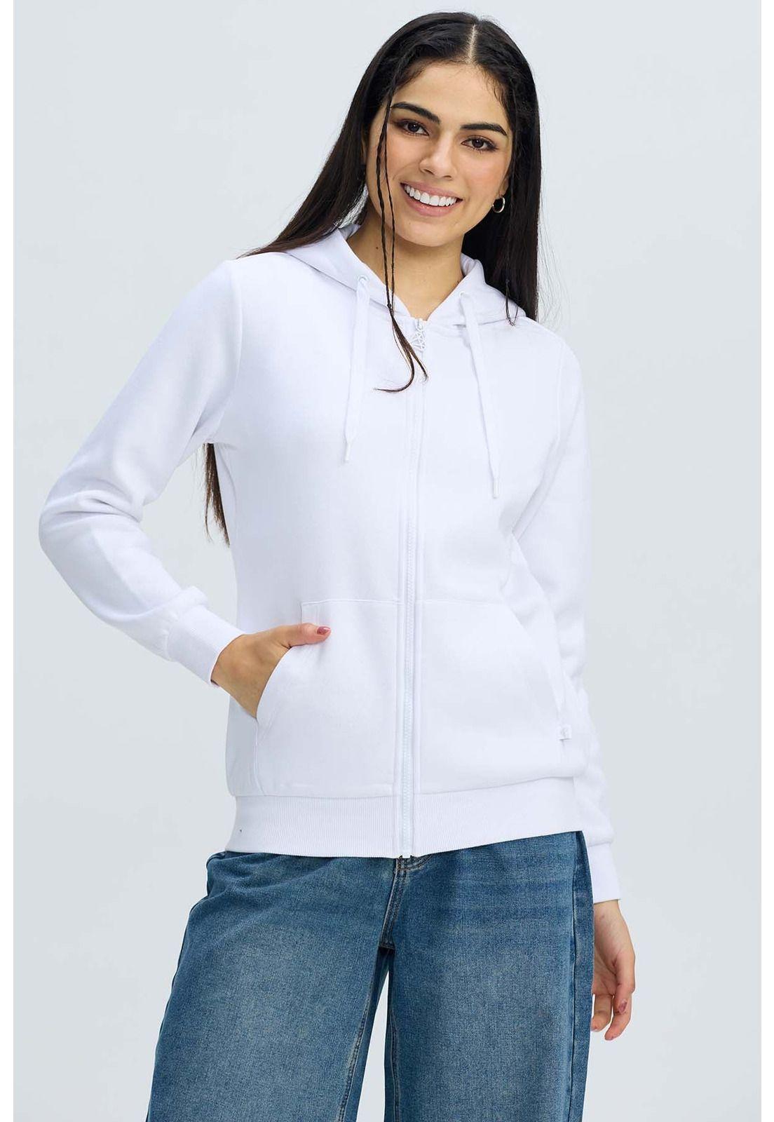Polerón Mujer Hoodie Blanco-0
