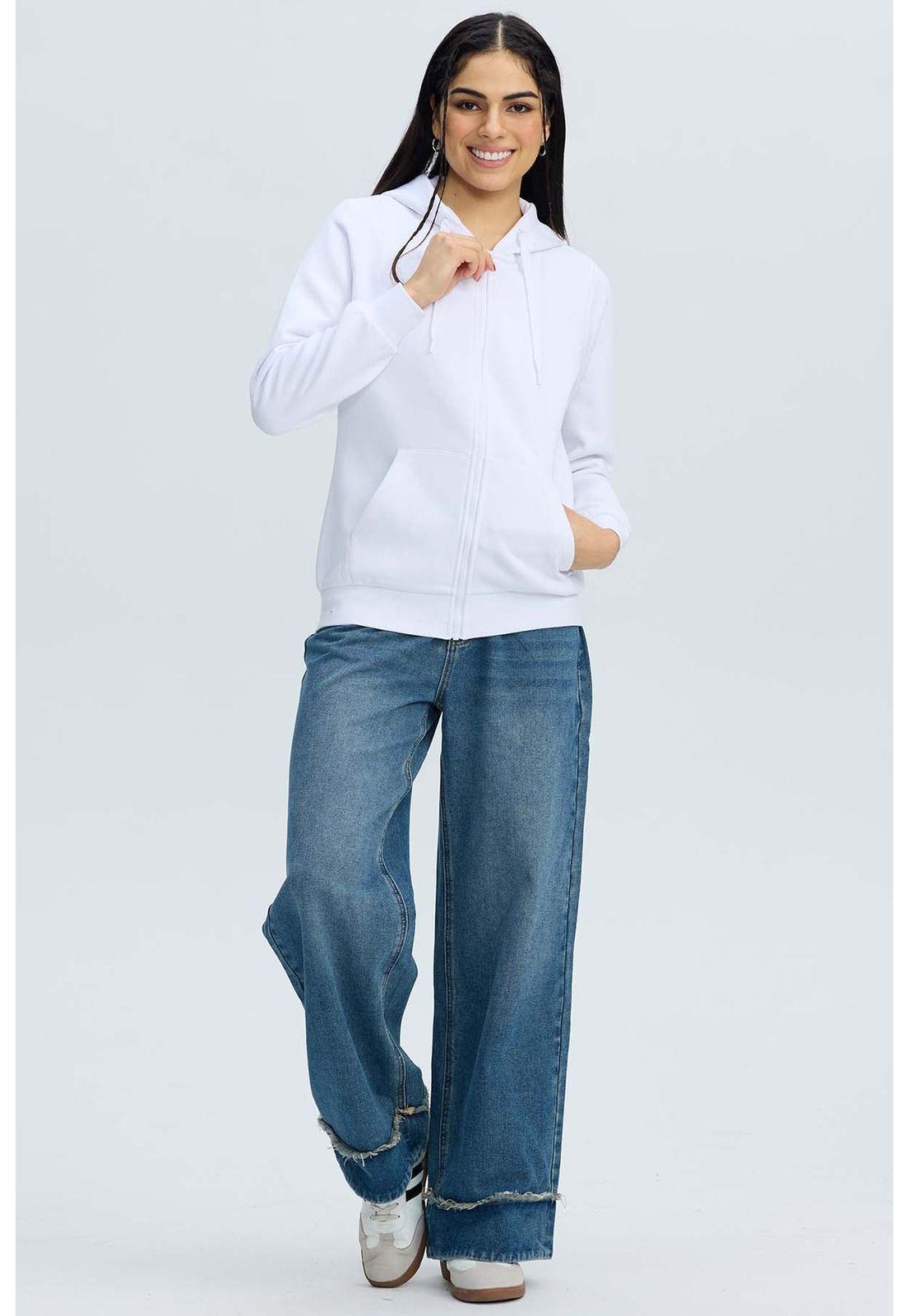 Polerón Mujer Hoodie Blanco-3