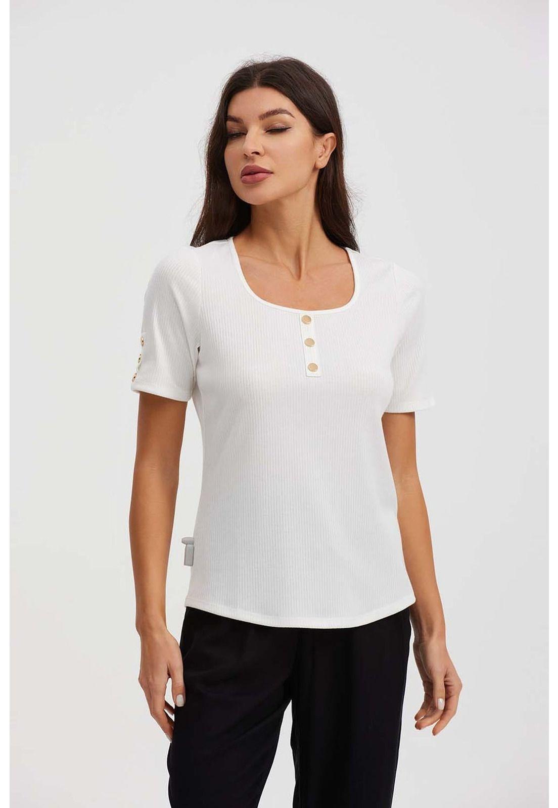 Polera Mujer Escote Cuadrado Crudo - lll-1