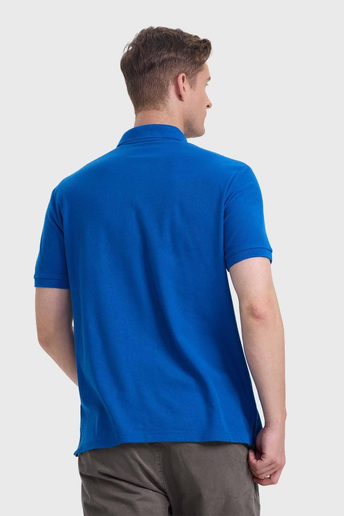 Polera Hombre Básica Piqué Azul-2