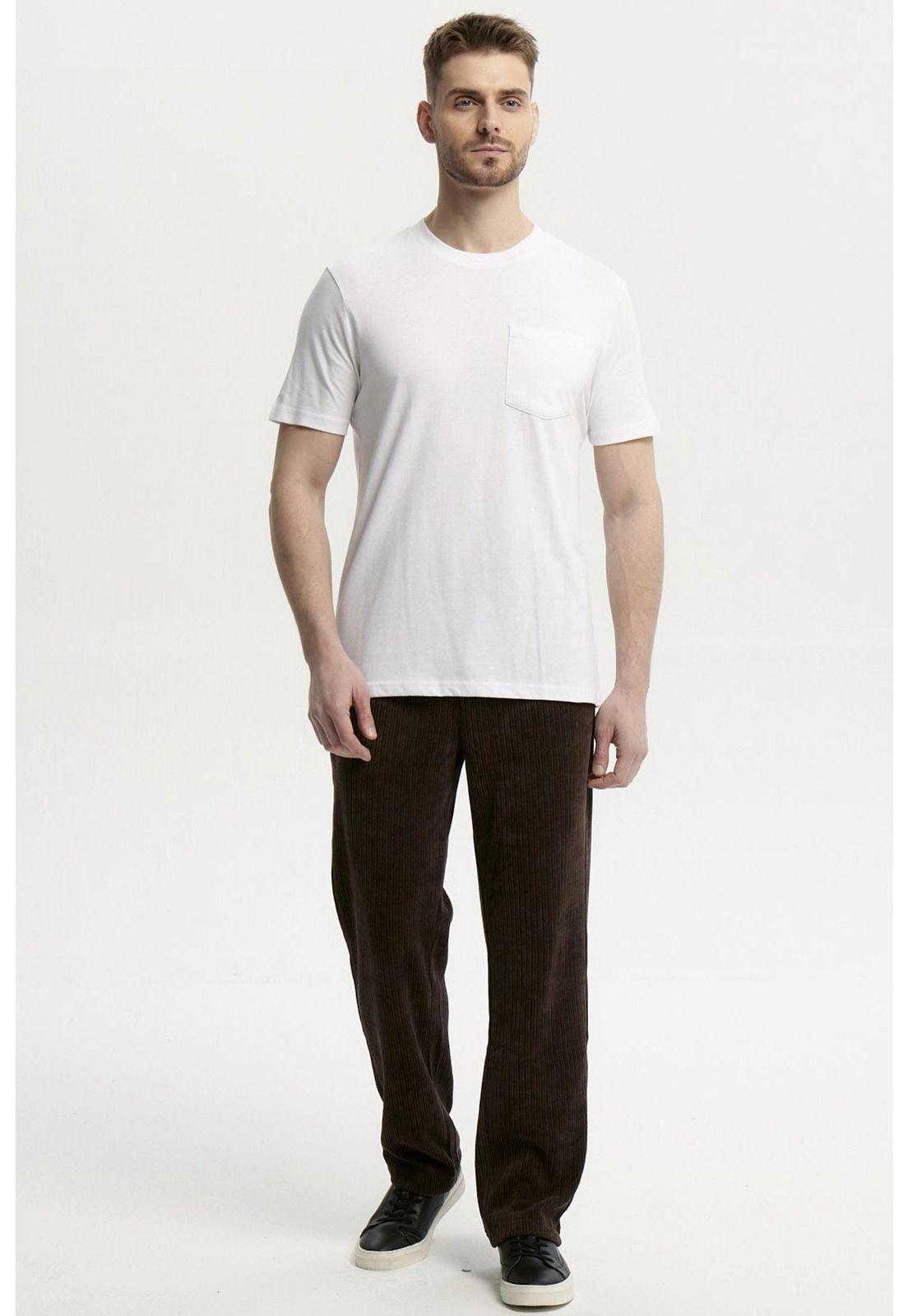 Polera Hombre Básica Con Bolsillo Blanco - lll-3