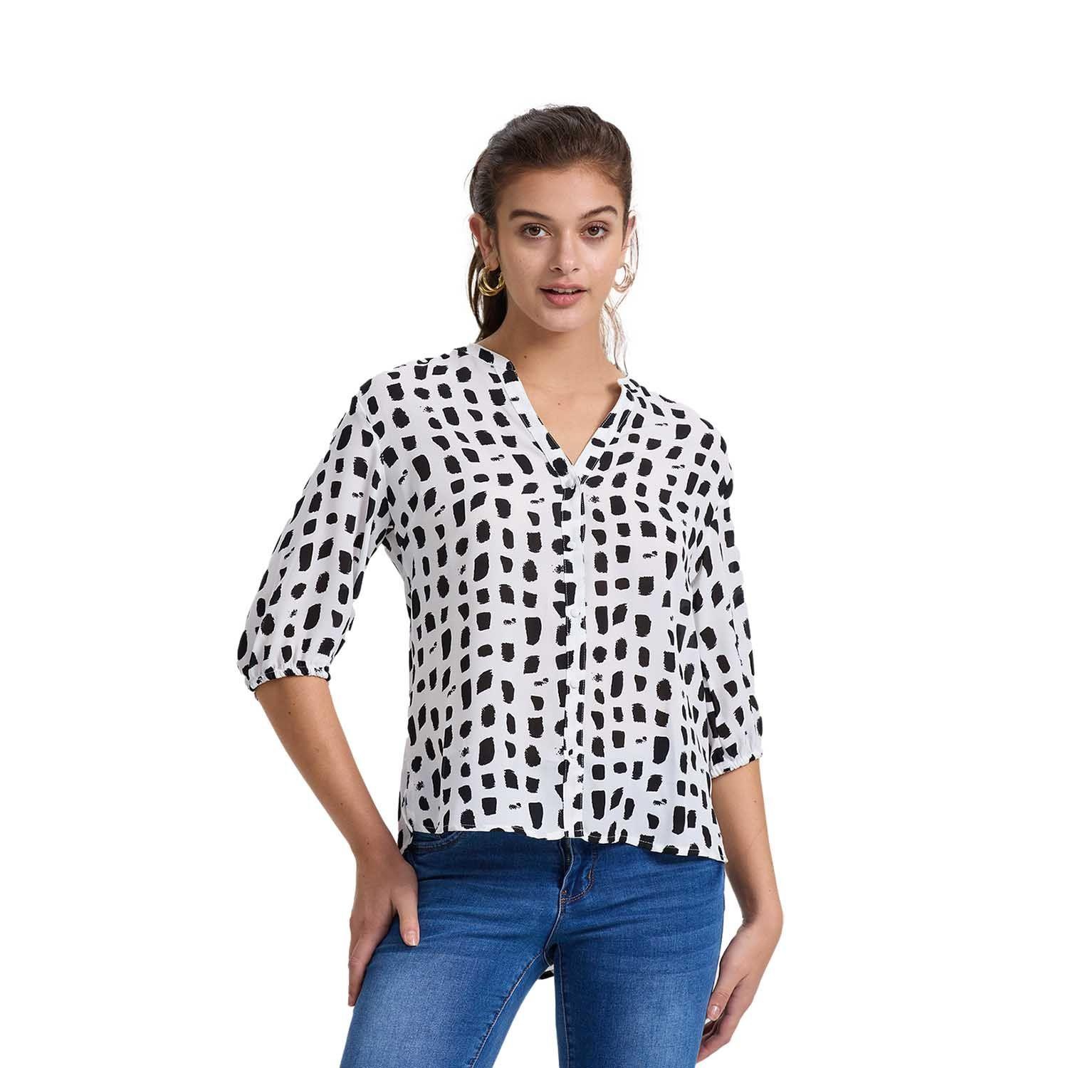 Blusa Mujer Print Crudo Fashion's Park-0