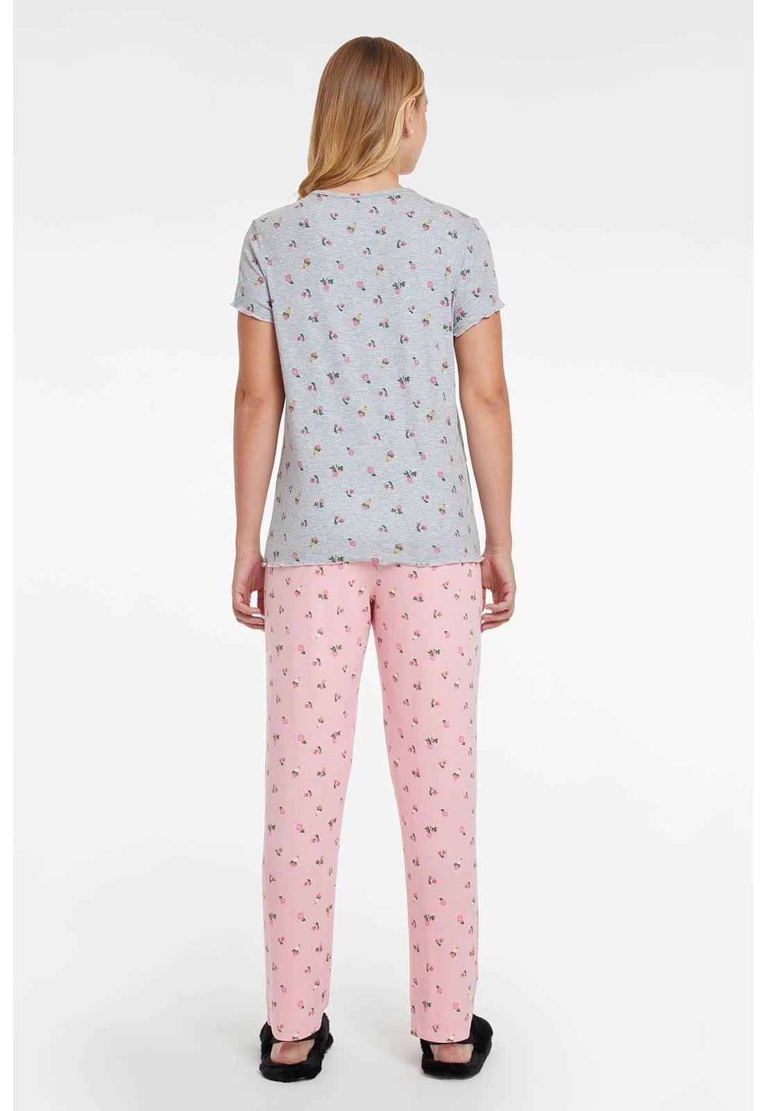 Pijama Mujer Print Gris-1