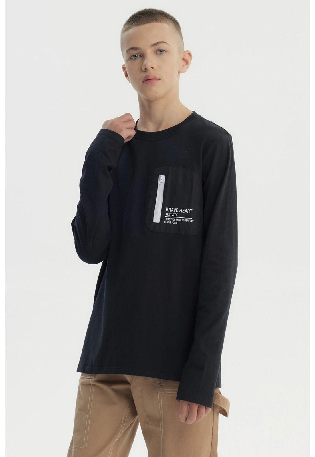 Polera Niño Slim Negro - Vll-1