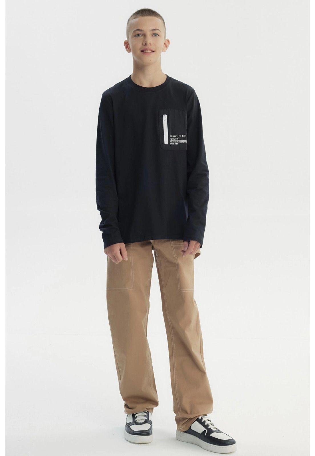 Polera Niño Slim Negro - Vll-3