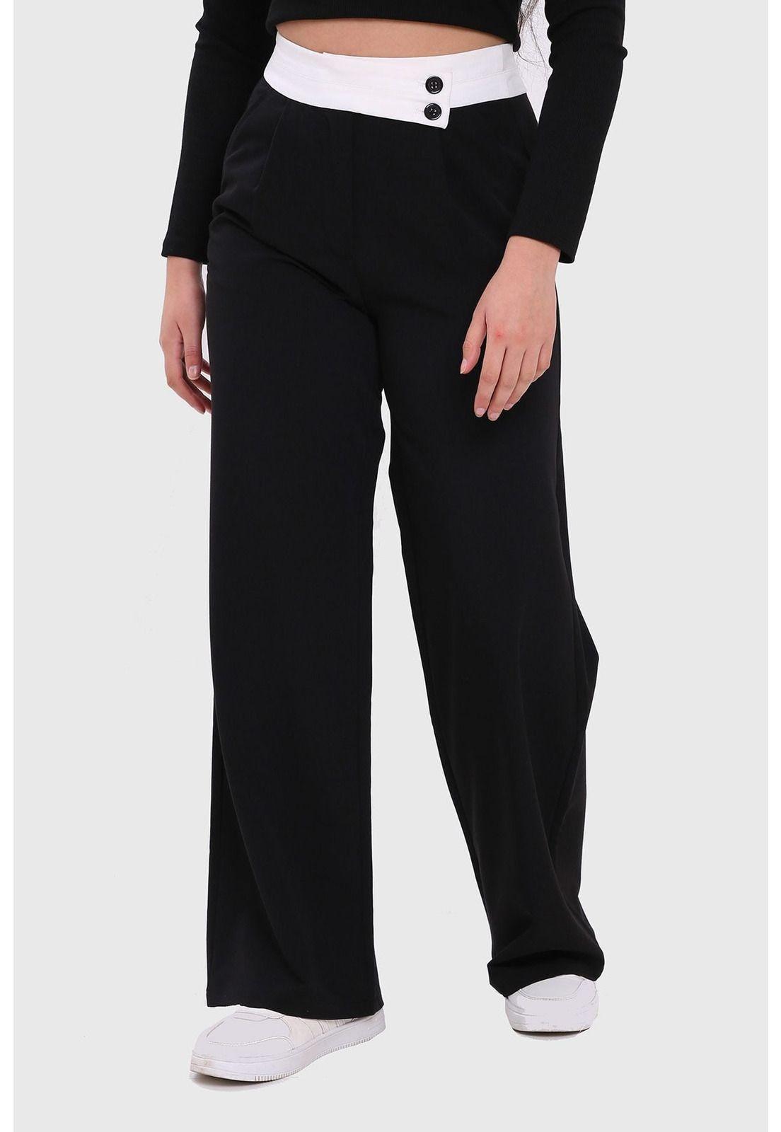 Pantalón Mujer Sastrero Pretina Negro - ll-1