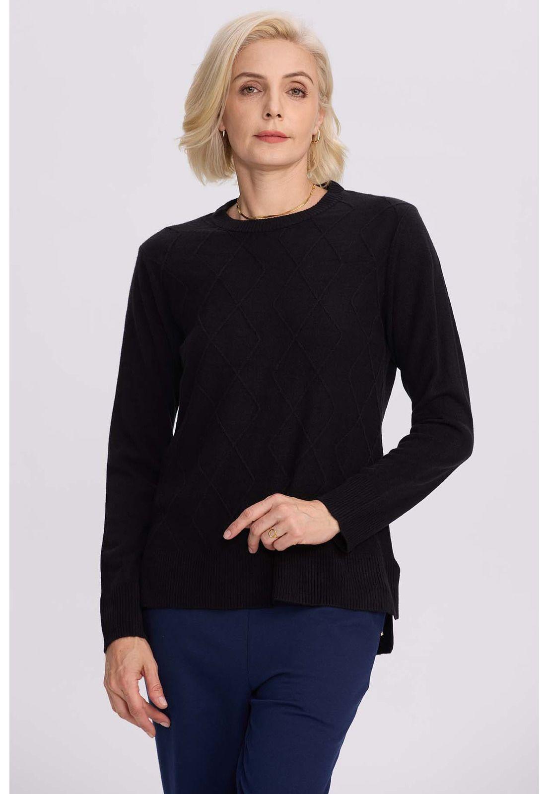 Sweater Mujer Cerrado Negro-0