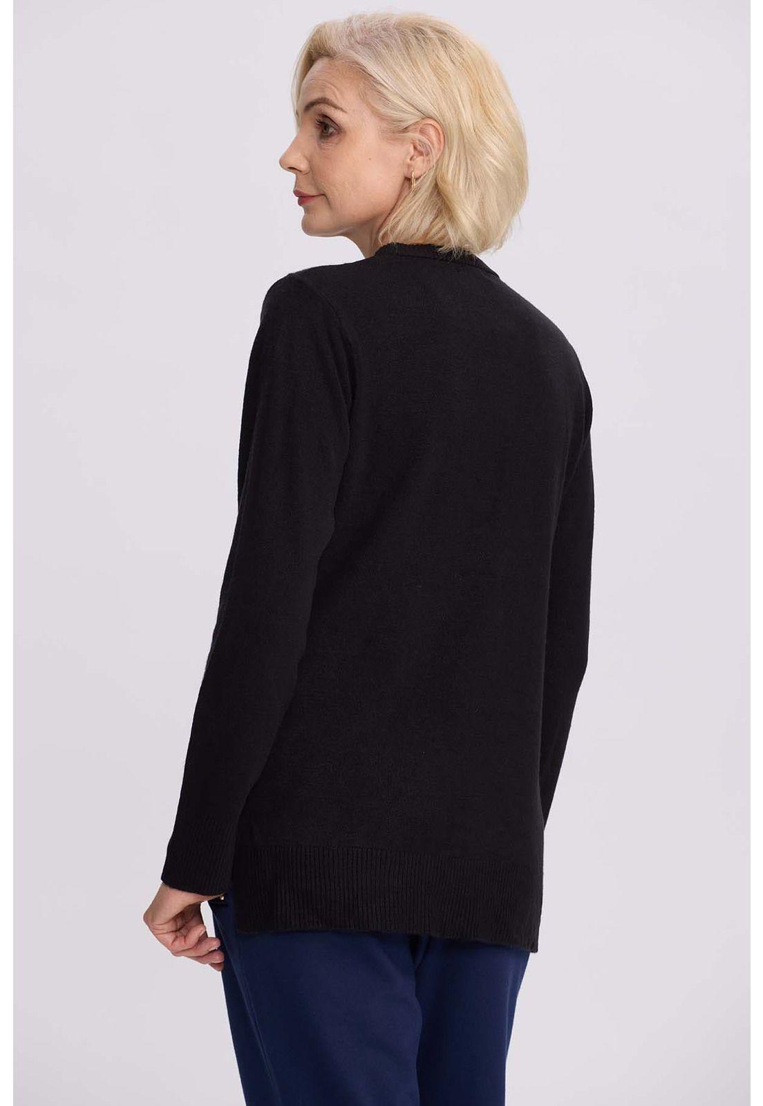 Sweater Mujer Cerrado Negro-2