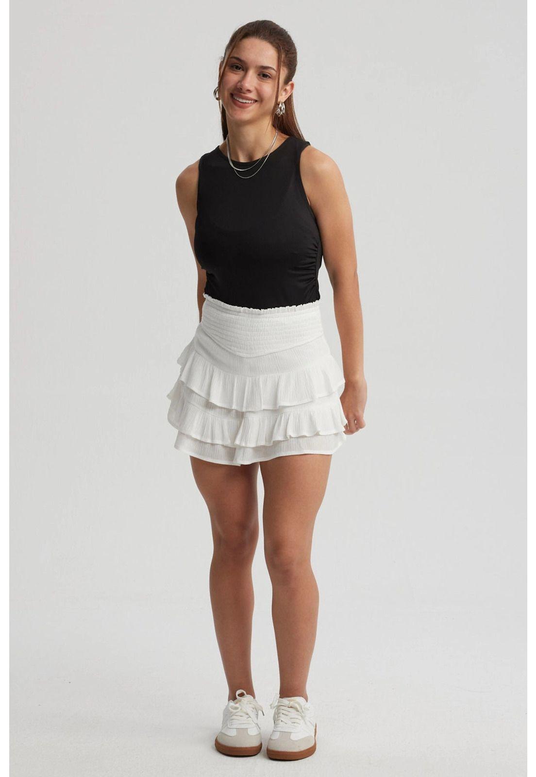 Polera Mujer Recogido Costado Negro - VI-3