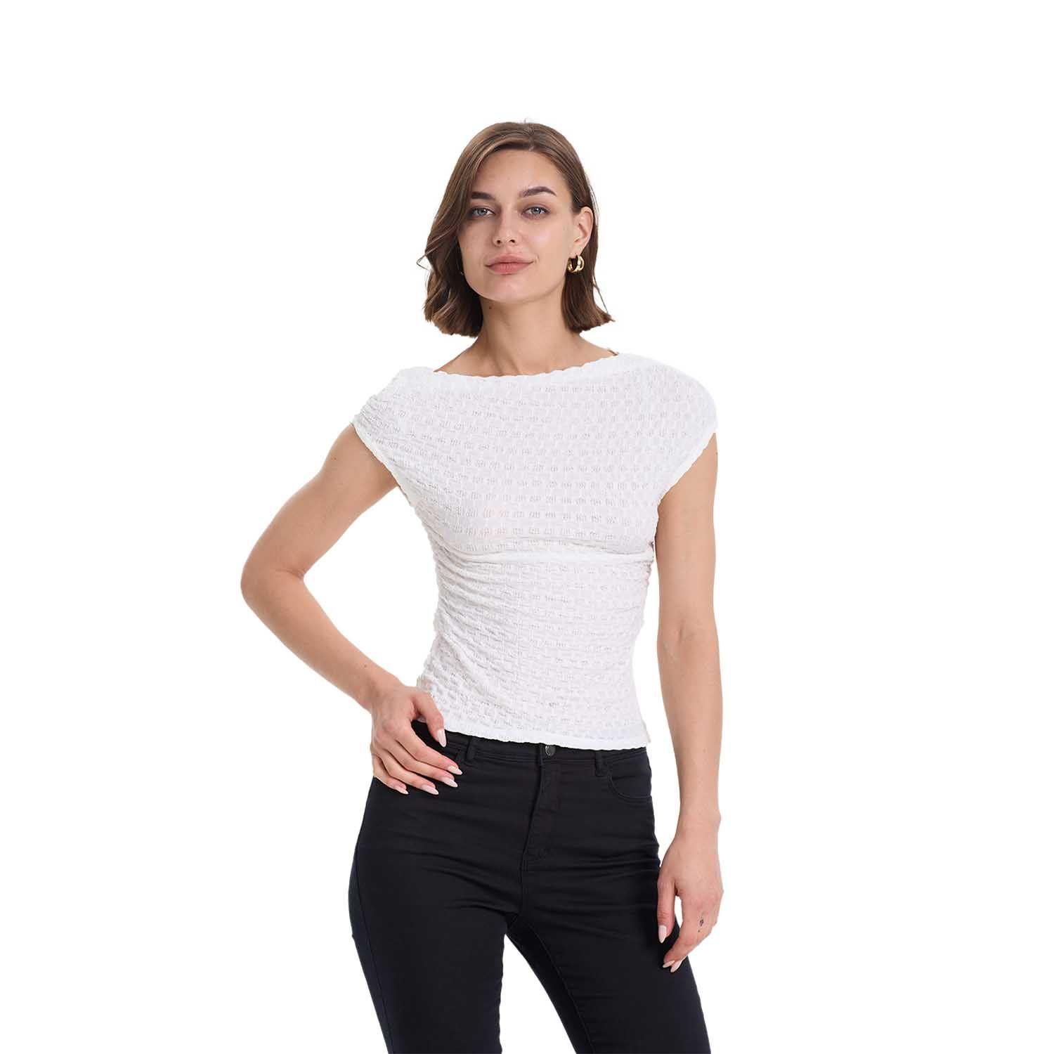 Polera Mujer Asimétrico Crudo Fashions Park-0