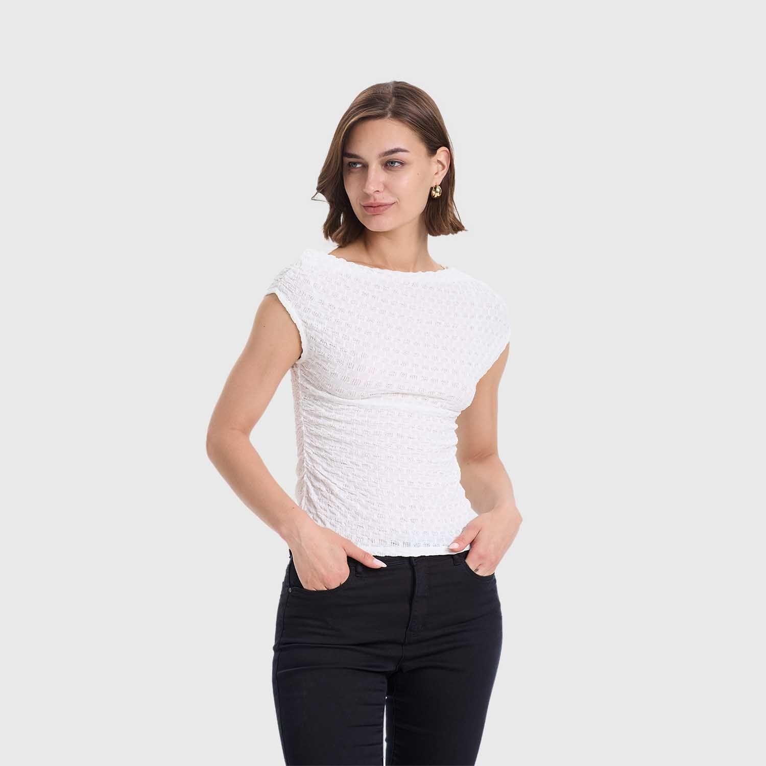 Polera Mujer Asimétrico Crudo Fashions Park-1