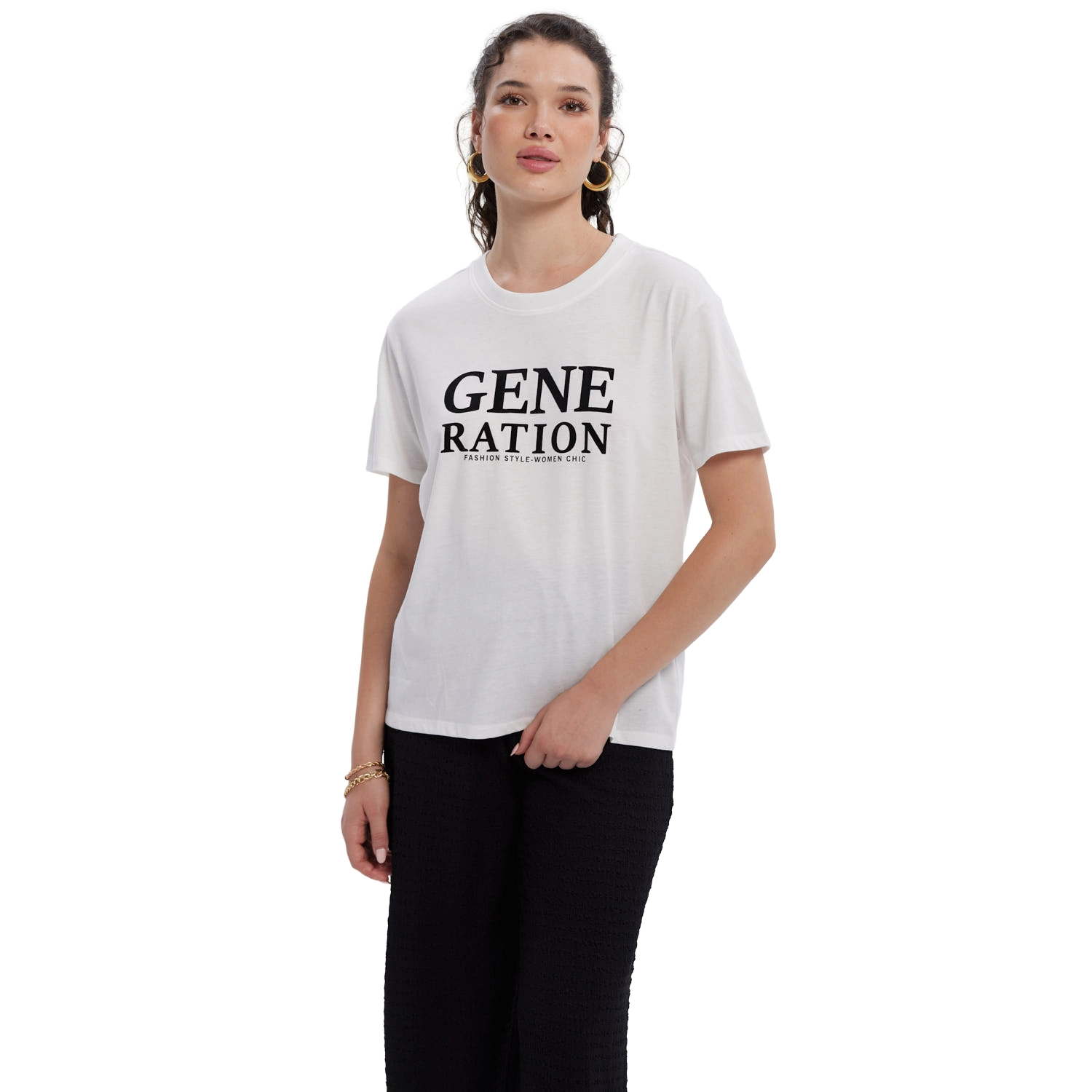 Polera Mujer Print Con Aplicación Crudo-2