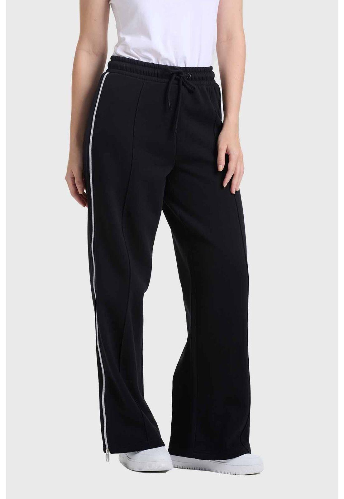 Pantalón Buzo Mujer Cierre Negro-1