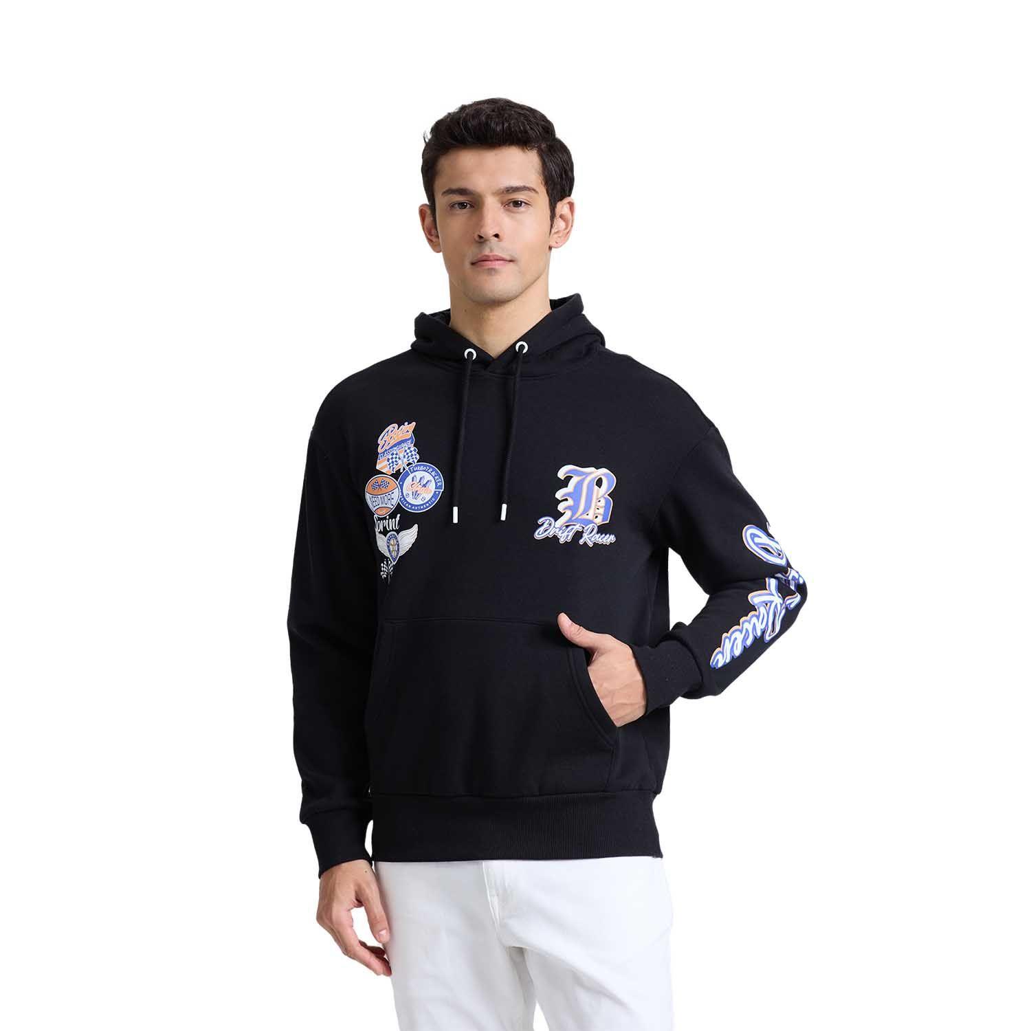 Polerón Hombre Hoodie Print Negro Fashion's Park-0