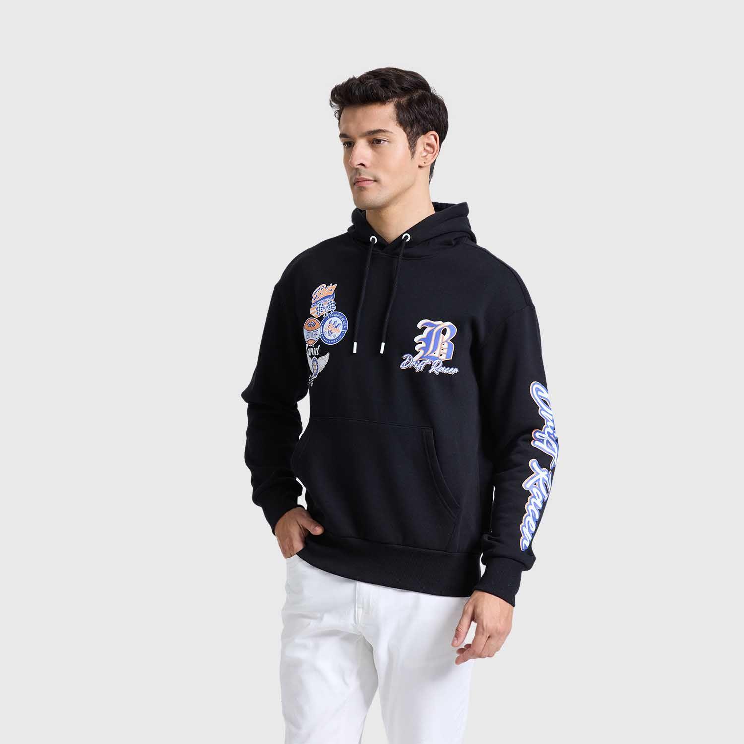 Polerón Hombre Hoodie Print Negro Fashion's Park-1