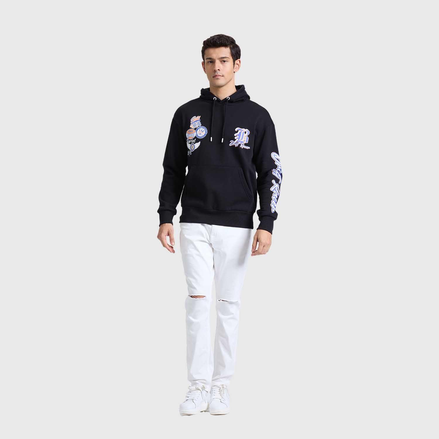 Polerón Hombre Hoodie Print Negro Fashion's Park-3