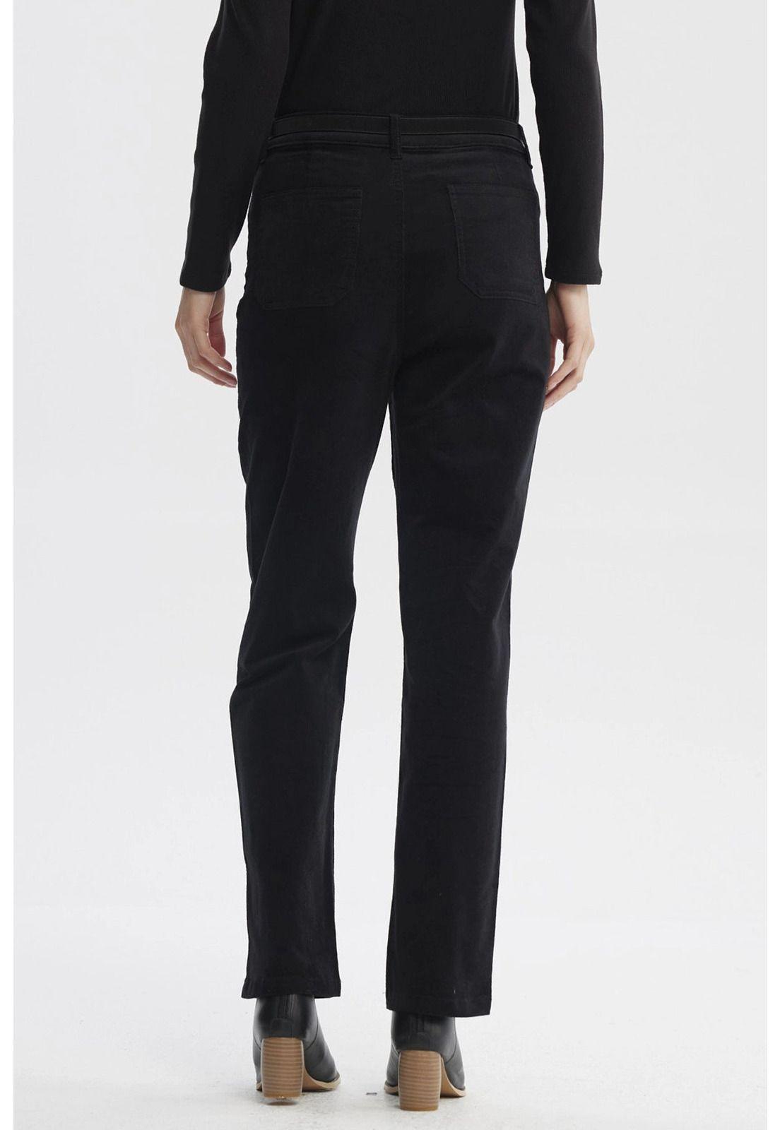 Pantalón Mujer Cotelé Calce Slim Negro-2