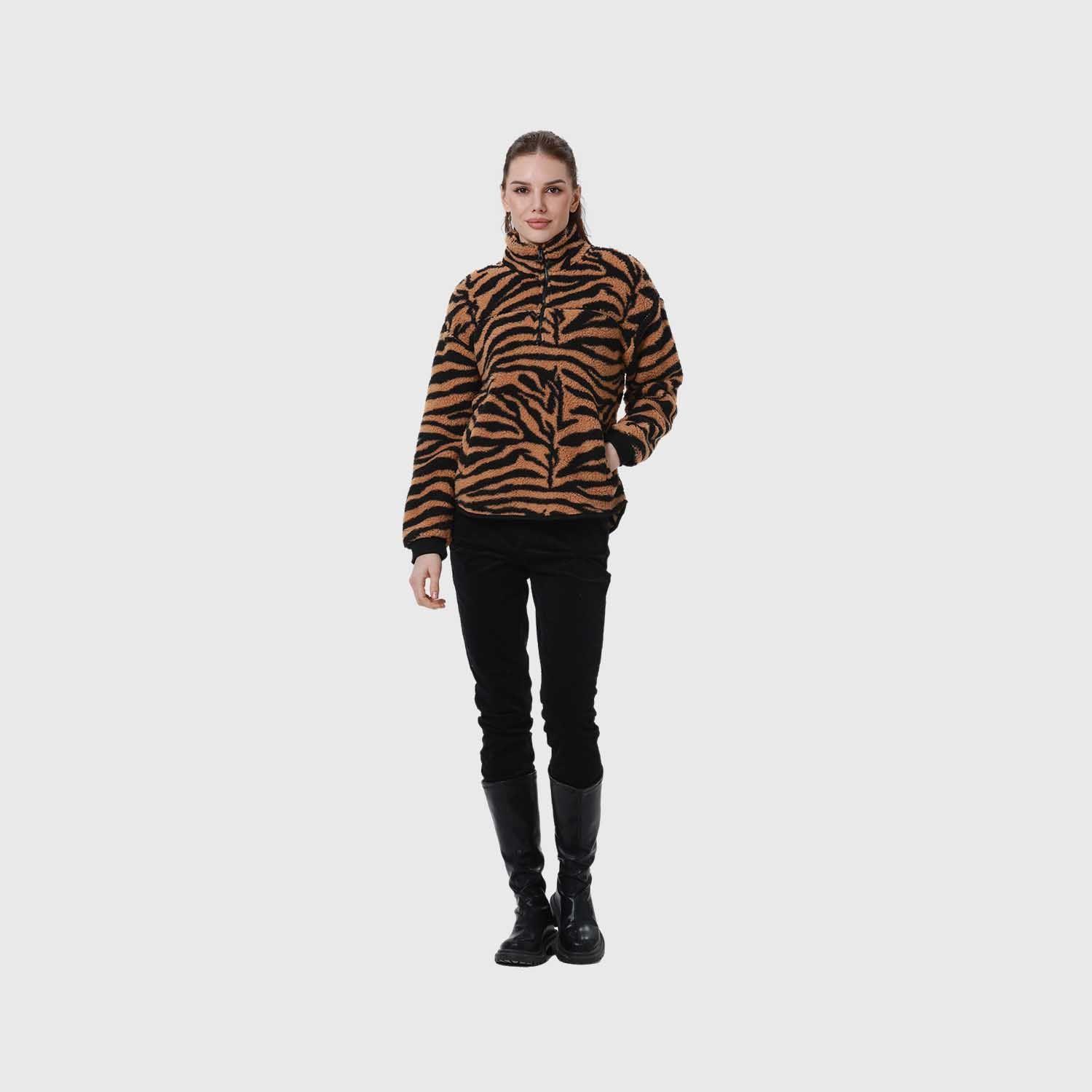 Polar Mujer Medio Zipper Full R Camel-7