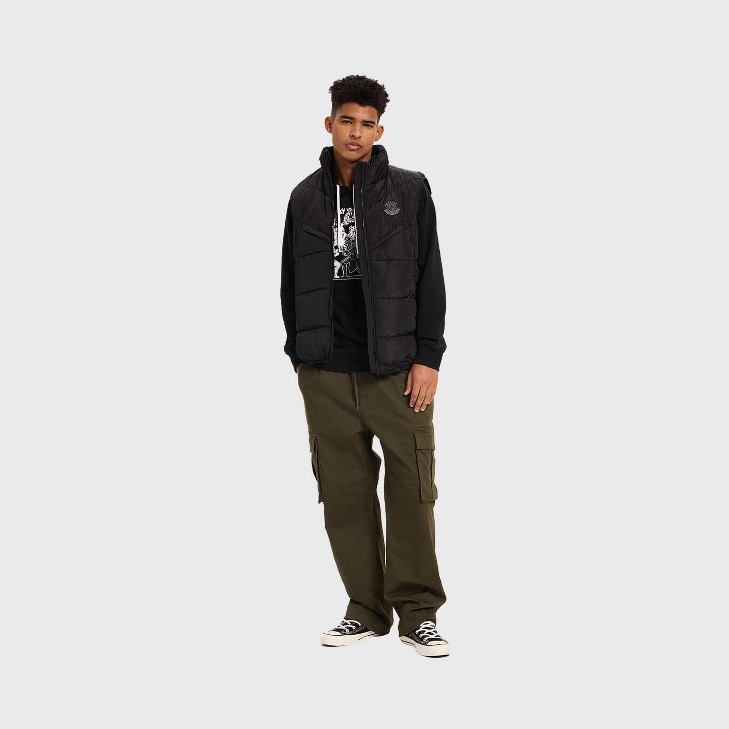 Parka Hombre Full Zipper Con Bolsillo Negro Fashion's Park-3