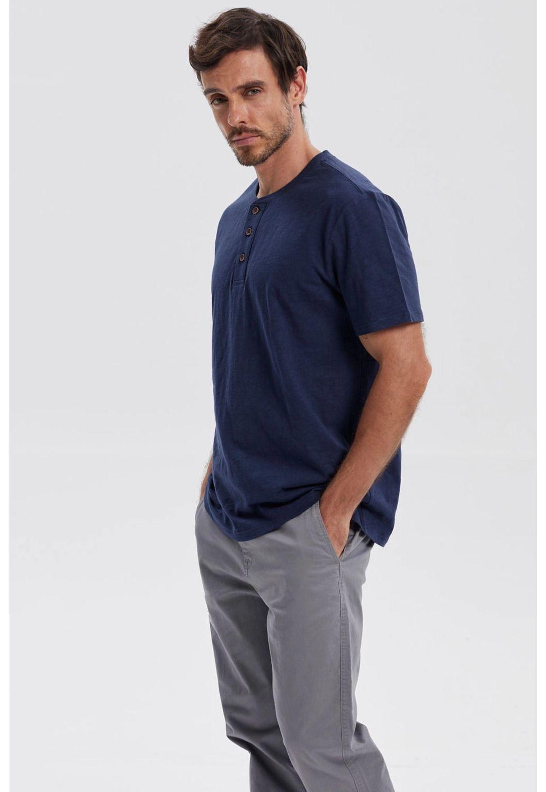 Polera Hombre 3 Botones Azul Marino-1