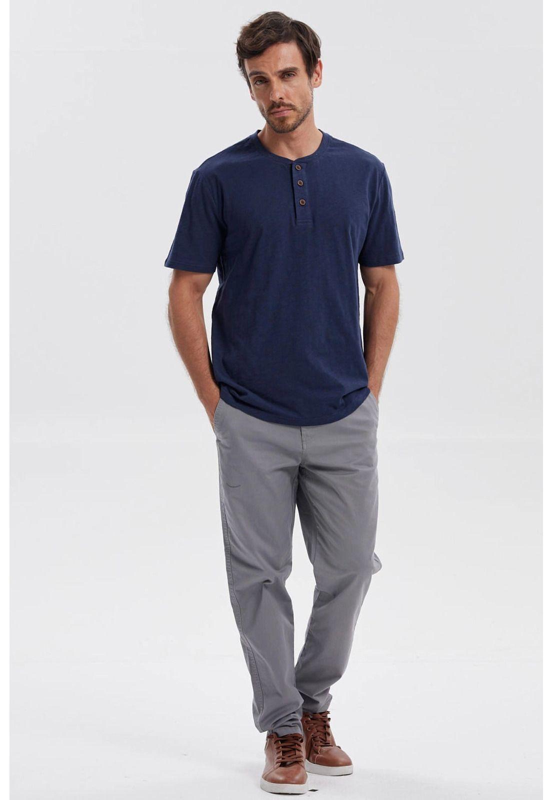 Polera Hombre 3 Botones Azul Marino-3