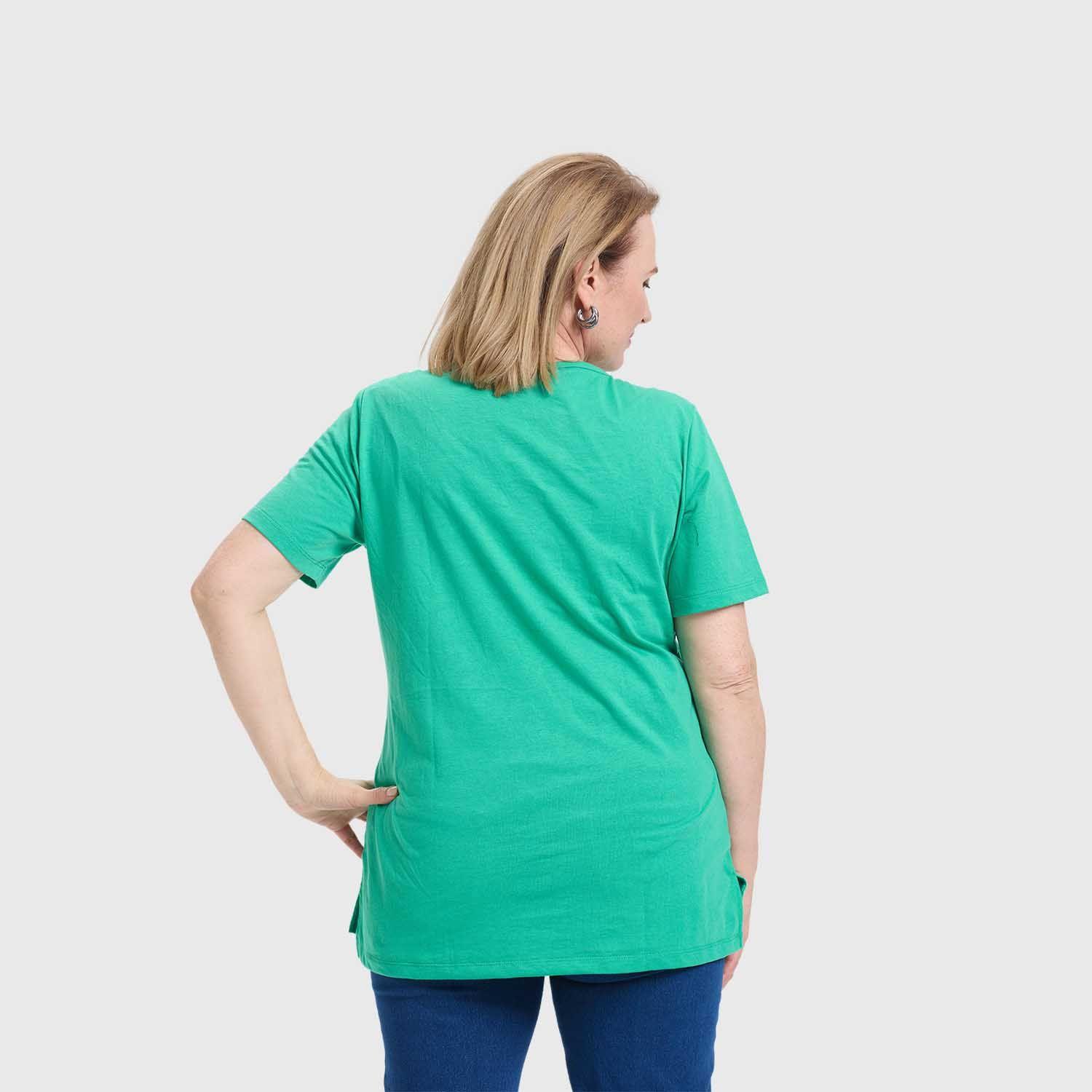 Polera Mujer Escote Recogido Menta Oscuro Fashion's Park-2