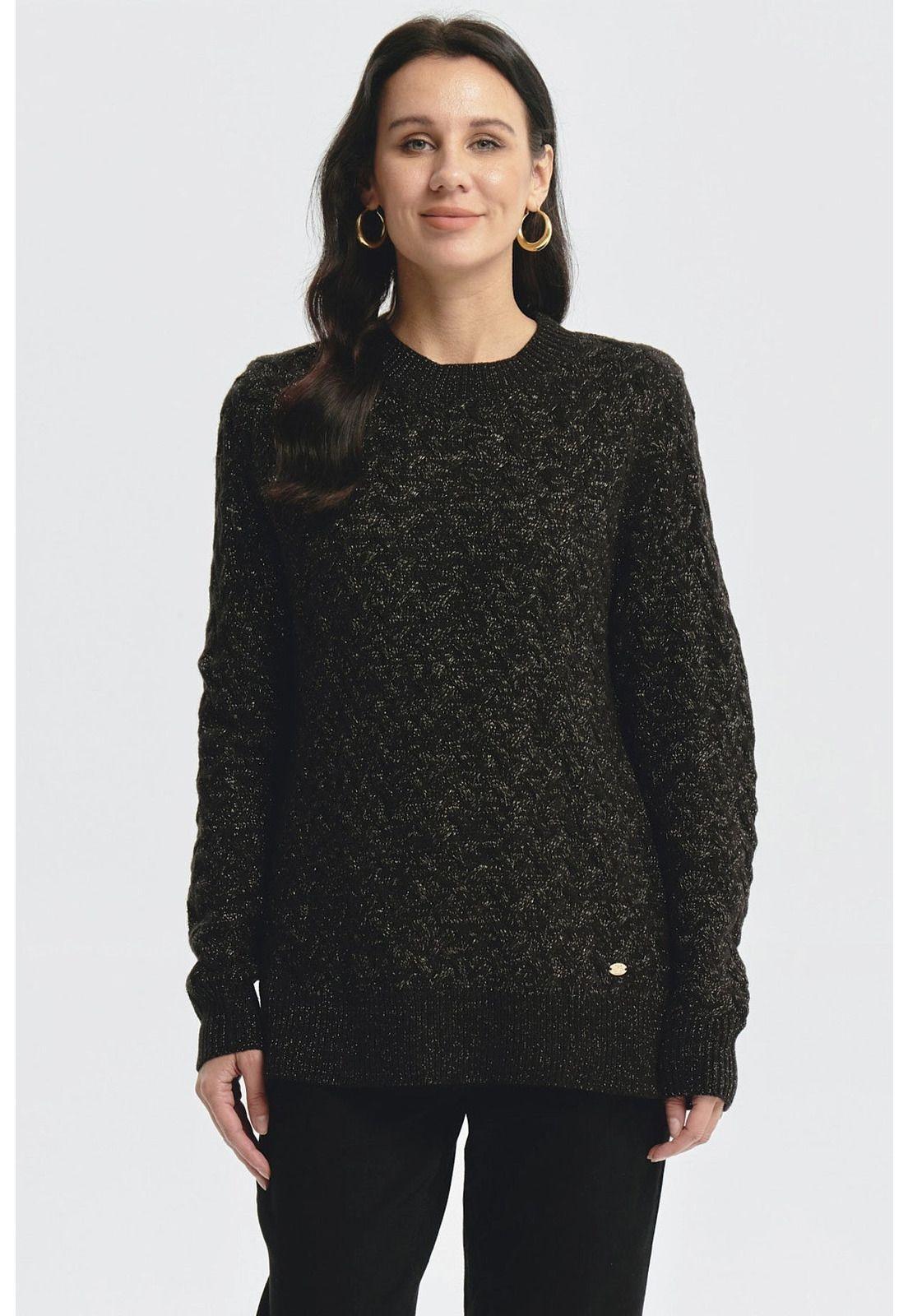 Sweater Mujer Calado Negro - lll-0