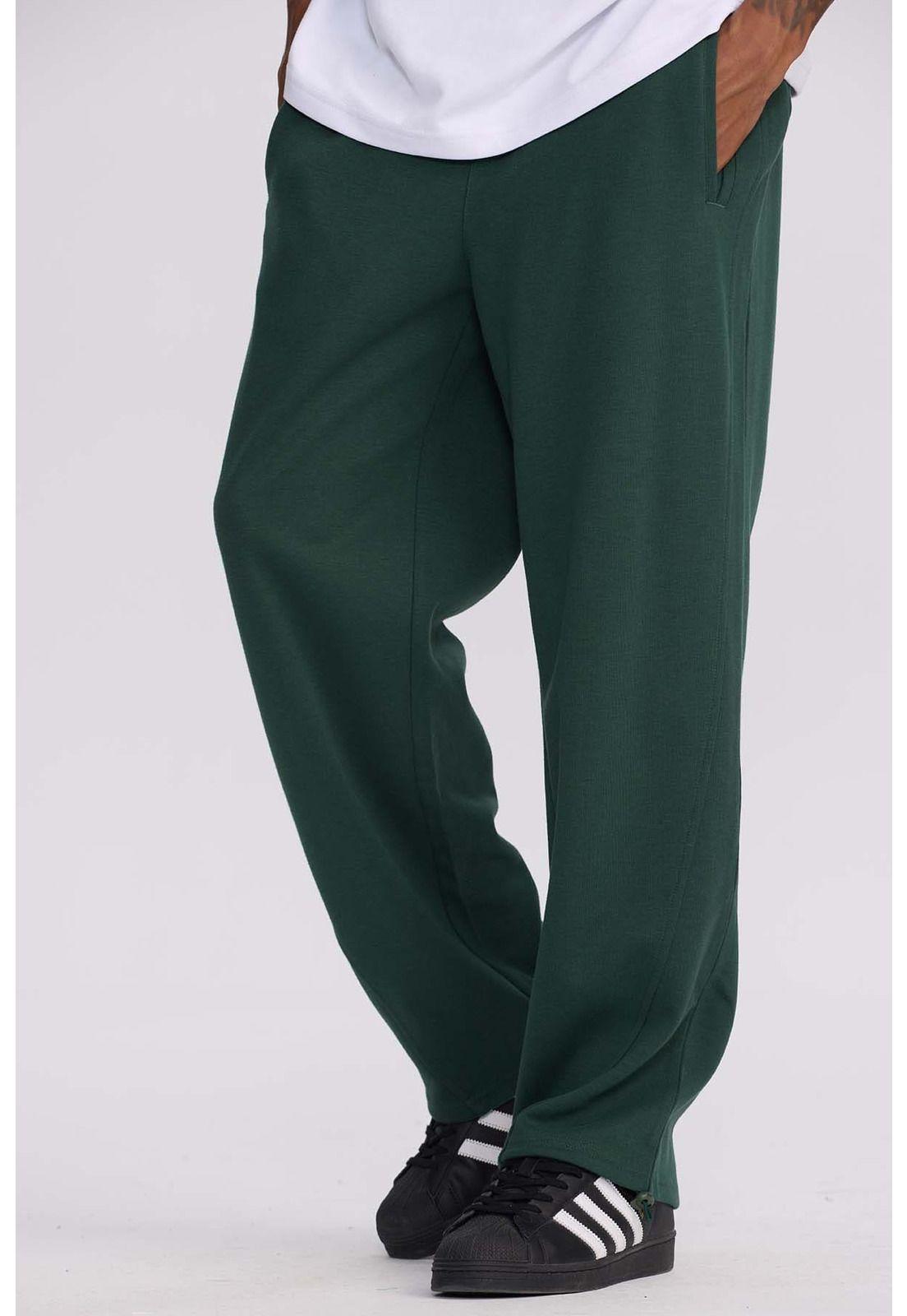 Pantalón Buzo Hombre Loose Fit Verde Militar-0
