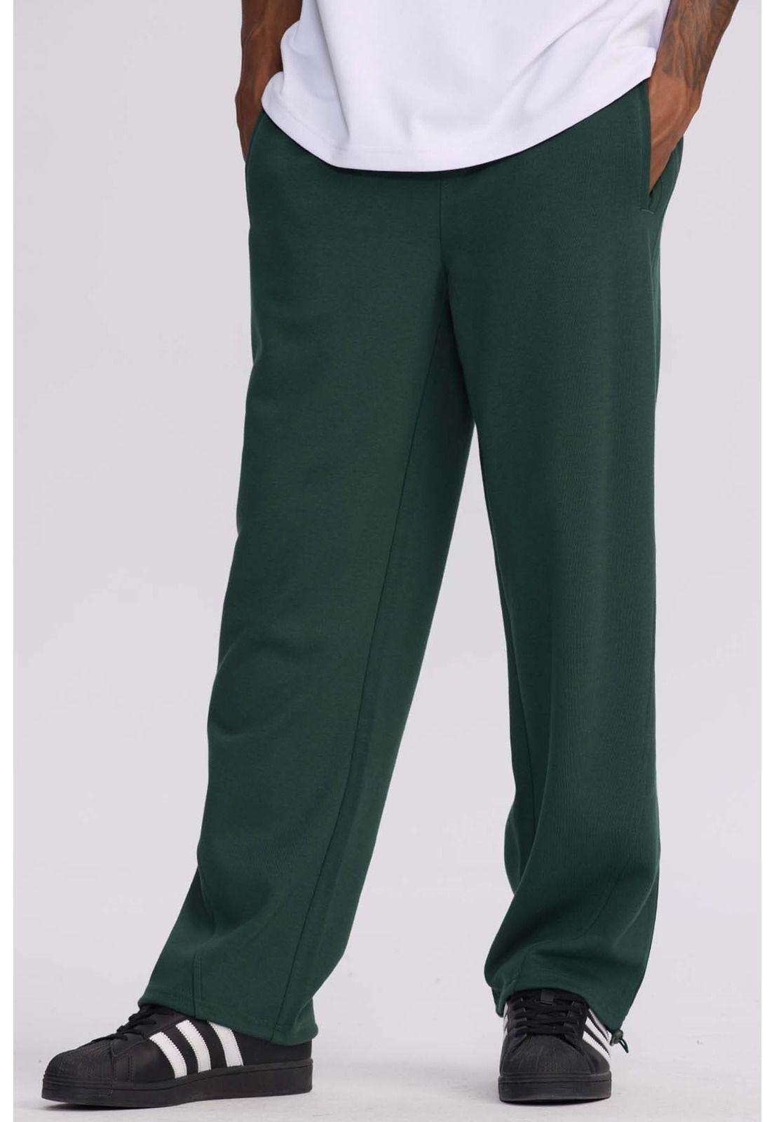 Pantalón Buzo Hombre Loose Fit Verde Militar-1