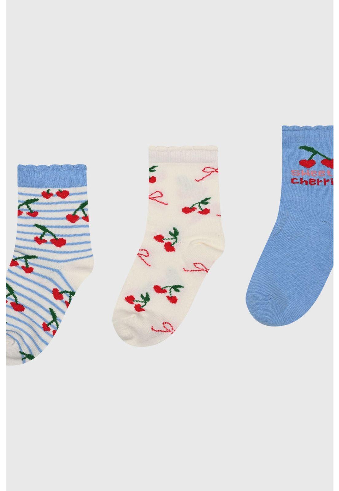 Calcetín Niña Tripack Azul - lll-1