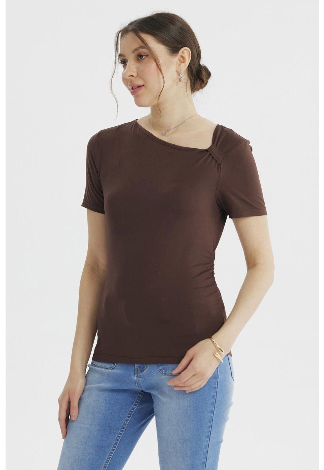 Polera Mujer Ajustado Chocolate- ll-1