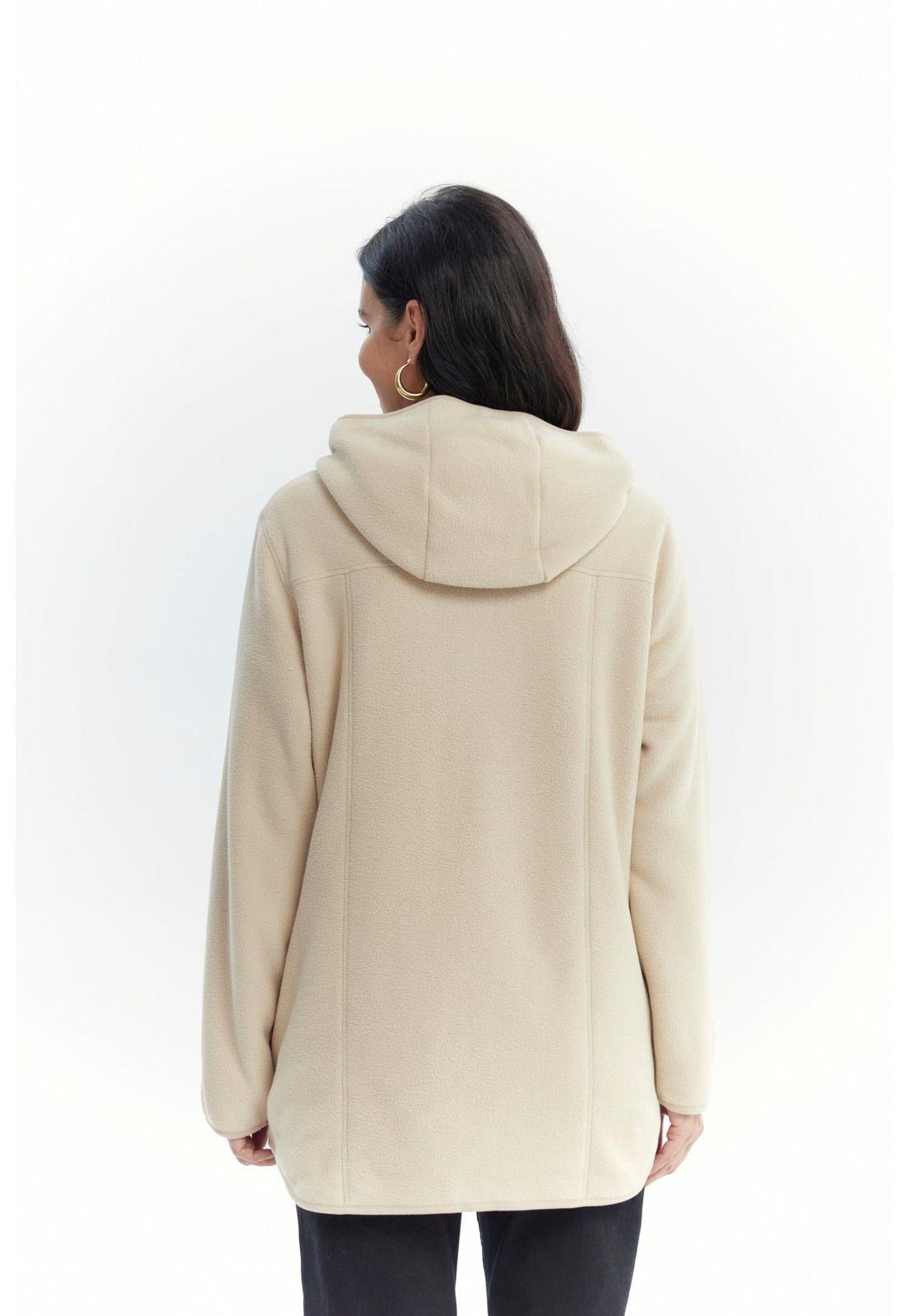 Polar Mujer Largo Detalle Strass Beige Oscuro-2