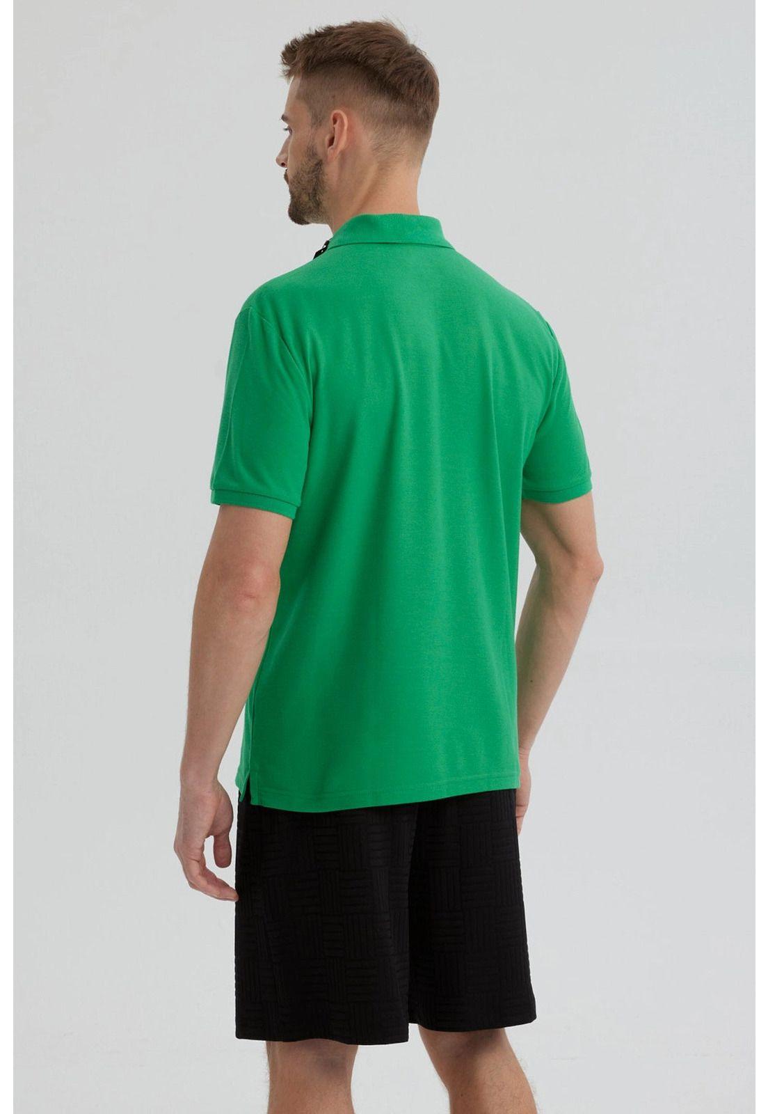 Polera Hombre Piqué Básica Lisa Verde - ll-2