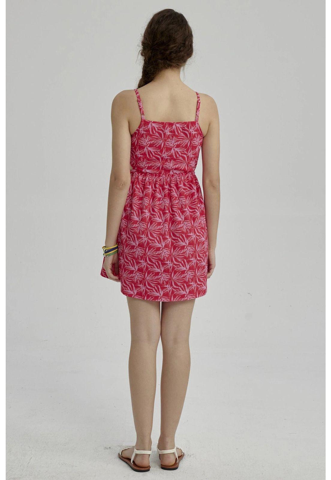 Vestido Niña Abertura En Costado Fucsia-2