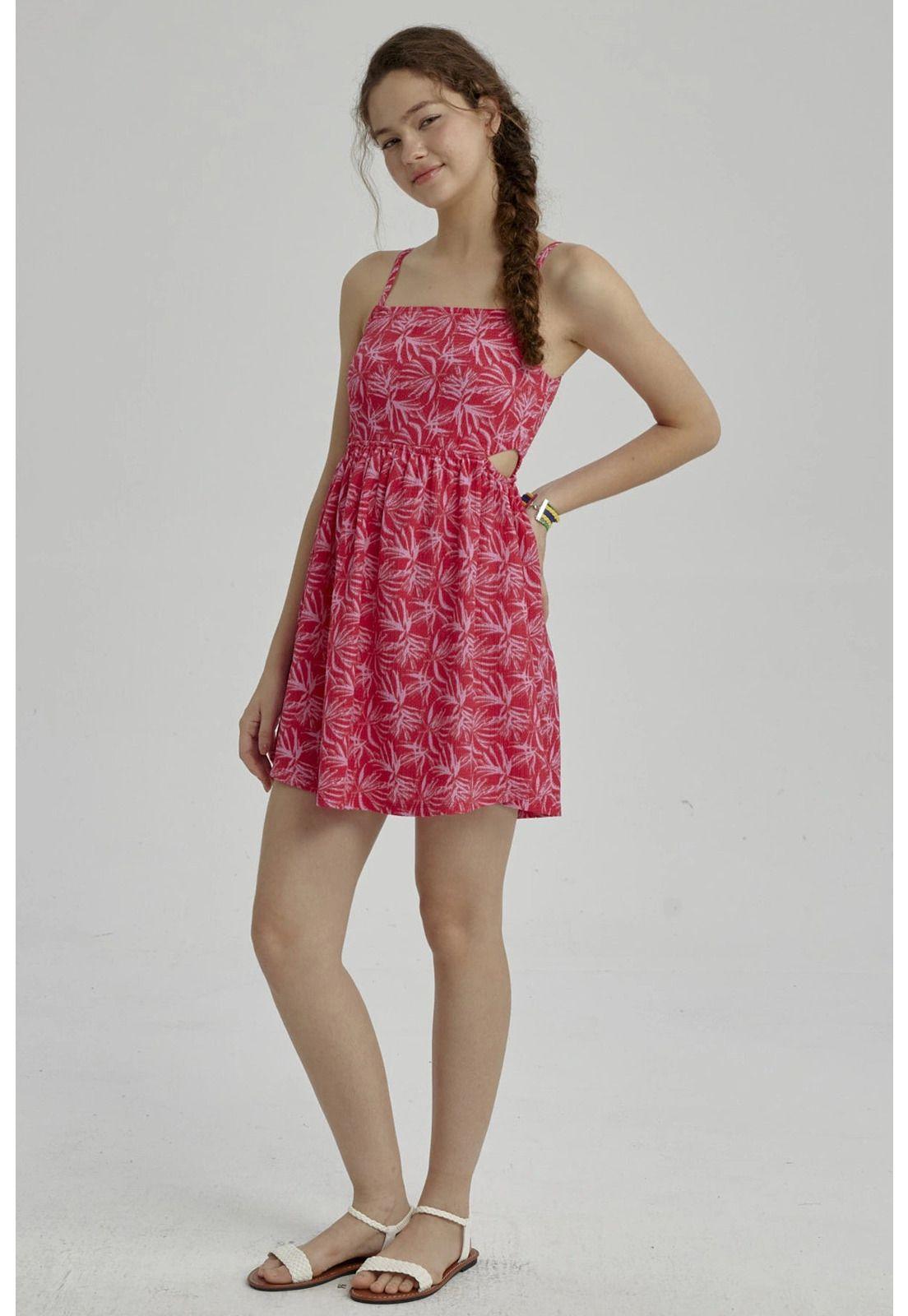 Vestido Niña Abertura En Costado Fucsia-3
